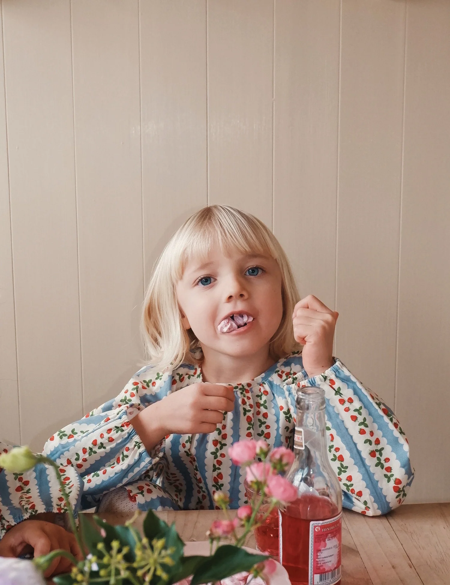Ella Dress in Berry Stripe - Image 2