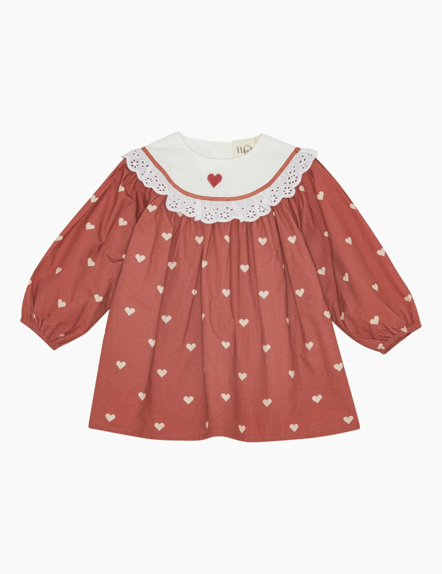 Ellen Dress in Poppy Red/Soft White