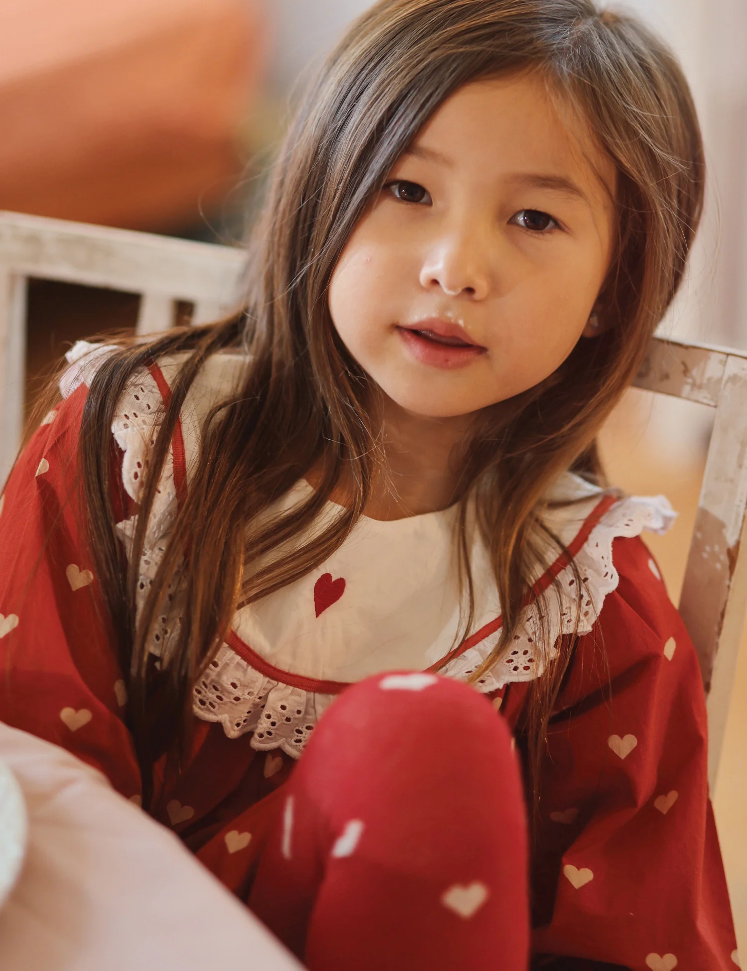 Ellen Dress in Poppy Red/Soft White - Image 2