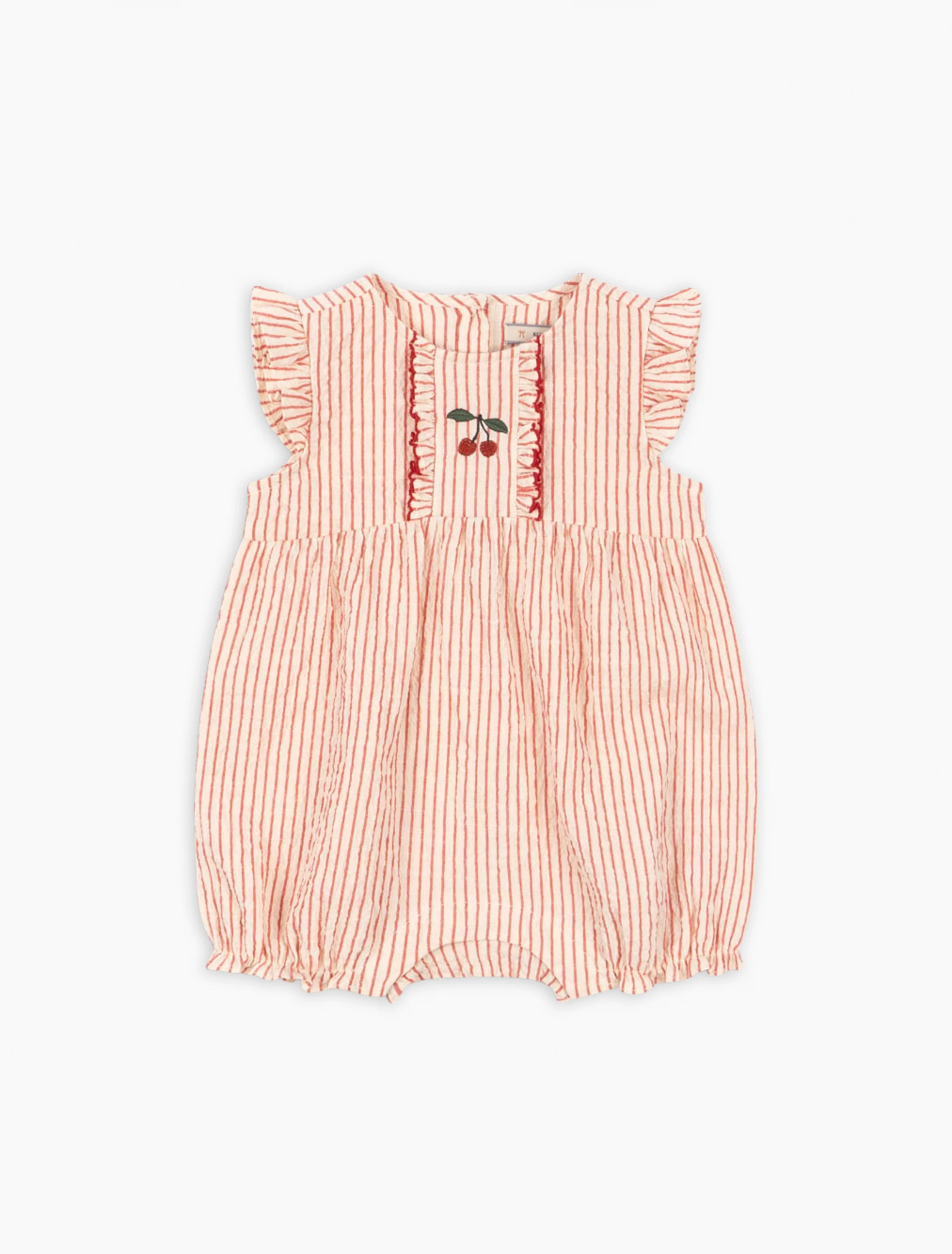 Ellie Frill Romper in Amour Stripe