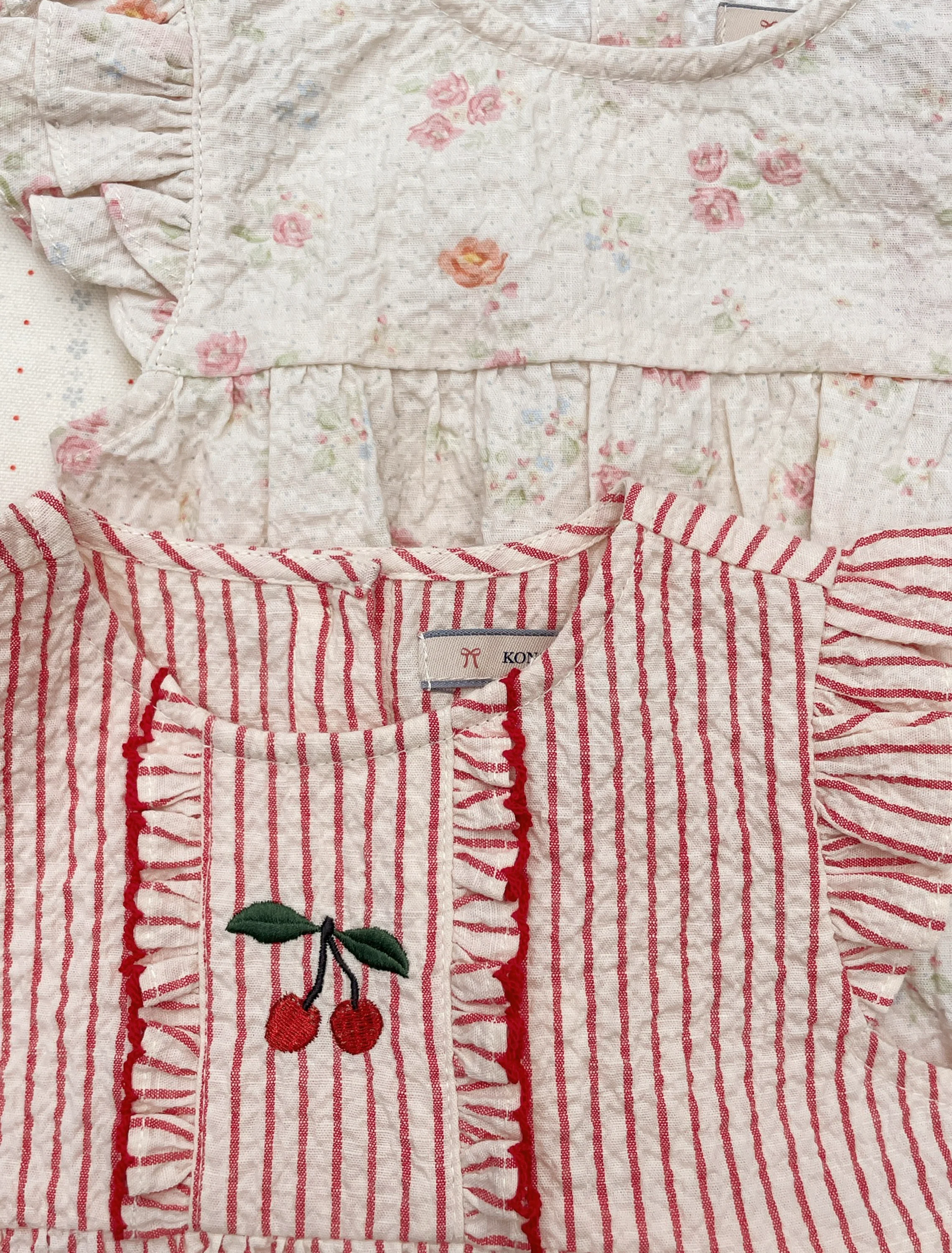 Ellie Frill Romper in Amour Stripe - Image 2