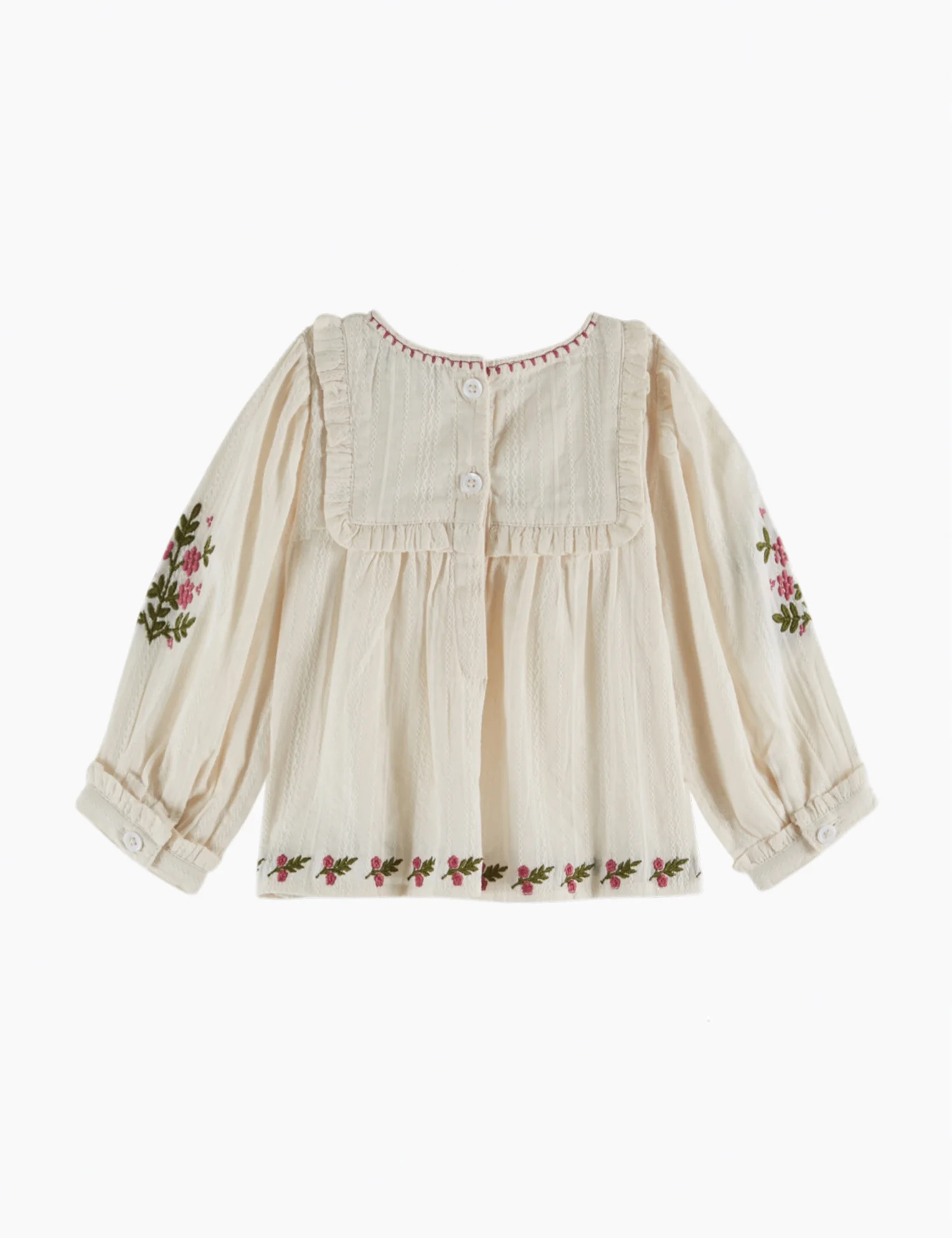 Embroidered Blouse in Creme - Image 3