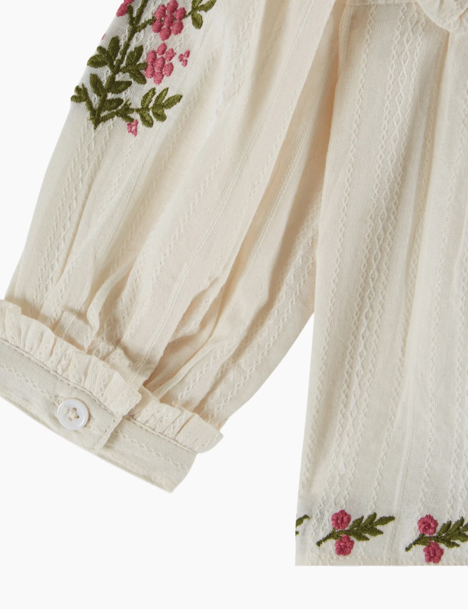Embroidered Blouse in Creme - Image 4