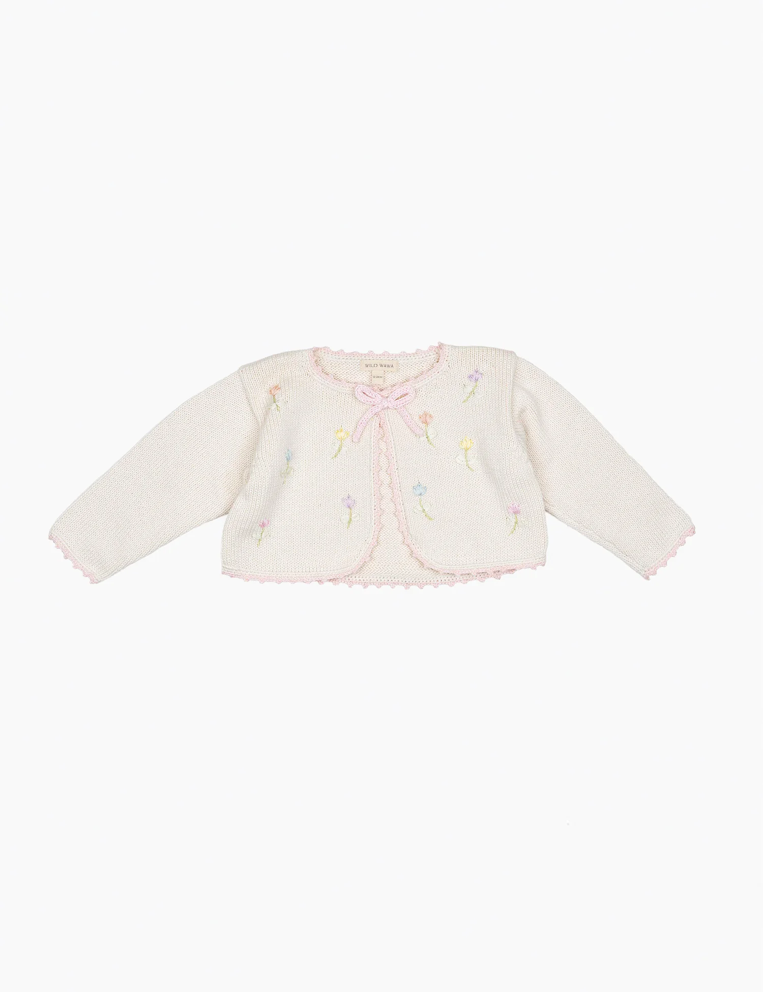 Embroidered Bolero in Pink/Natural