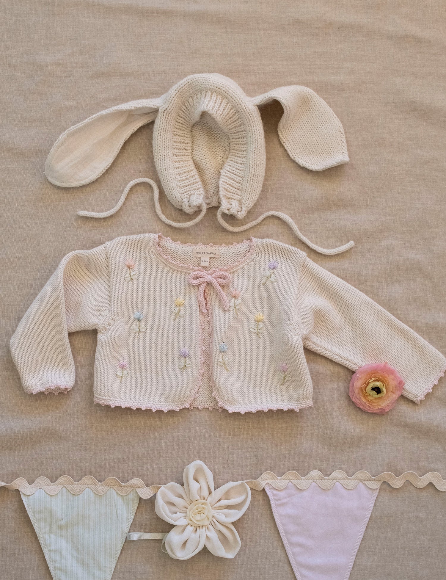 Embroidered Bolero in Pink/Natural - Image 3