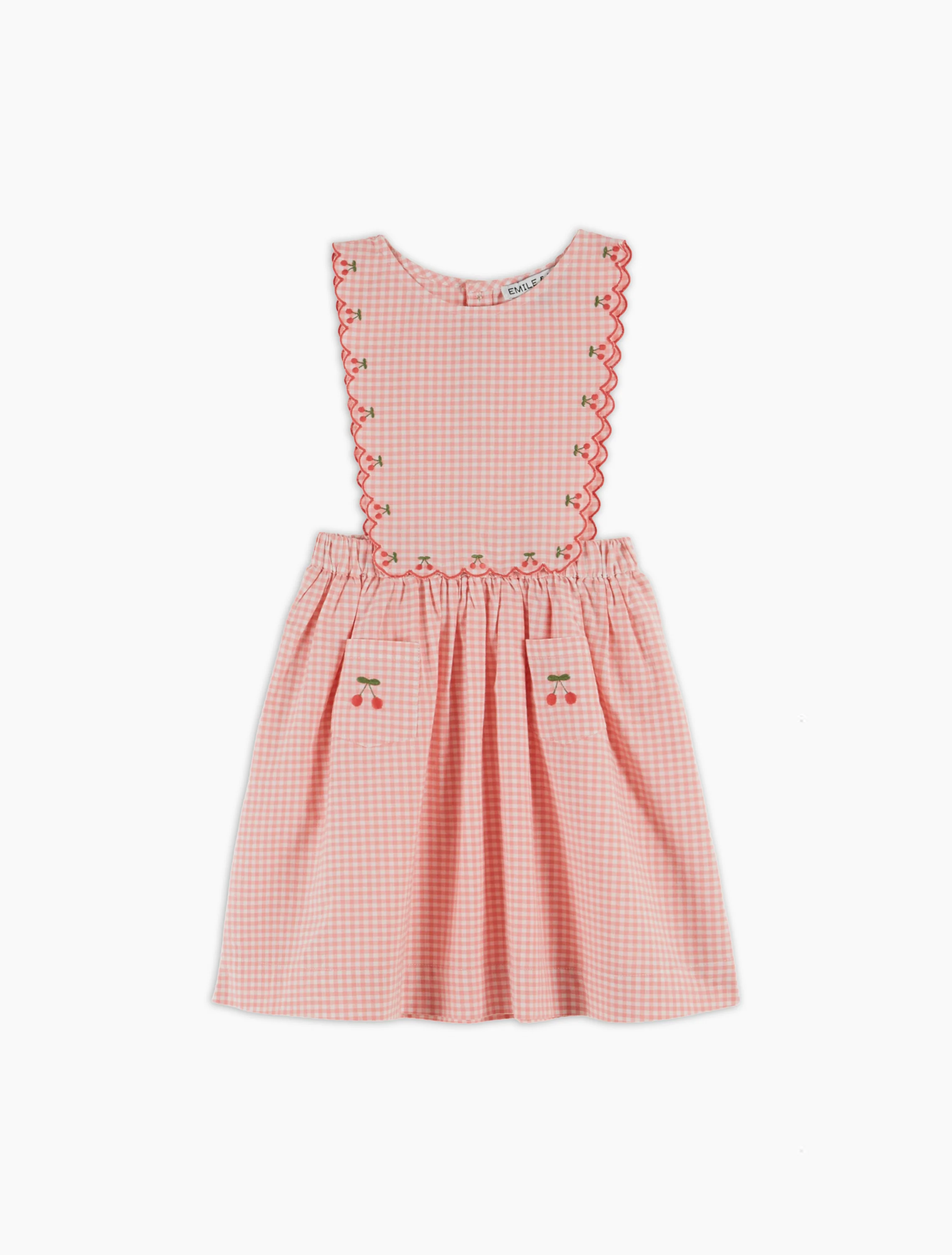 Embroidered Cherry Apron Dress in Vivi
