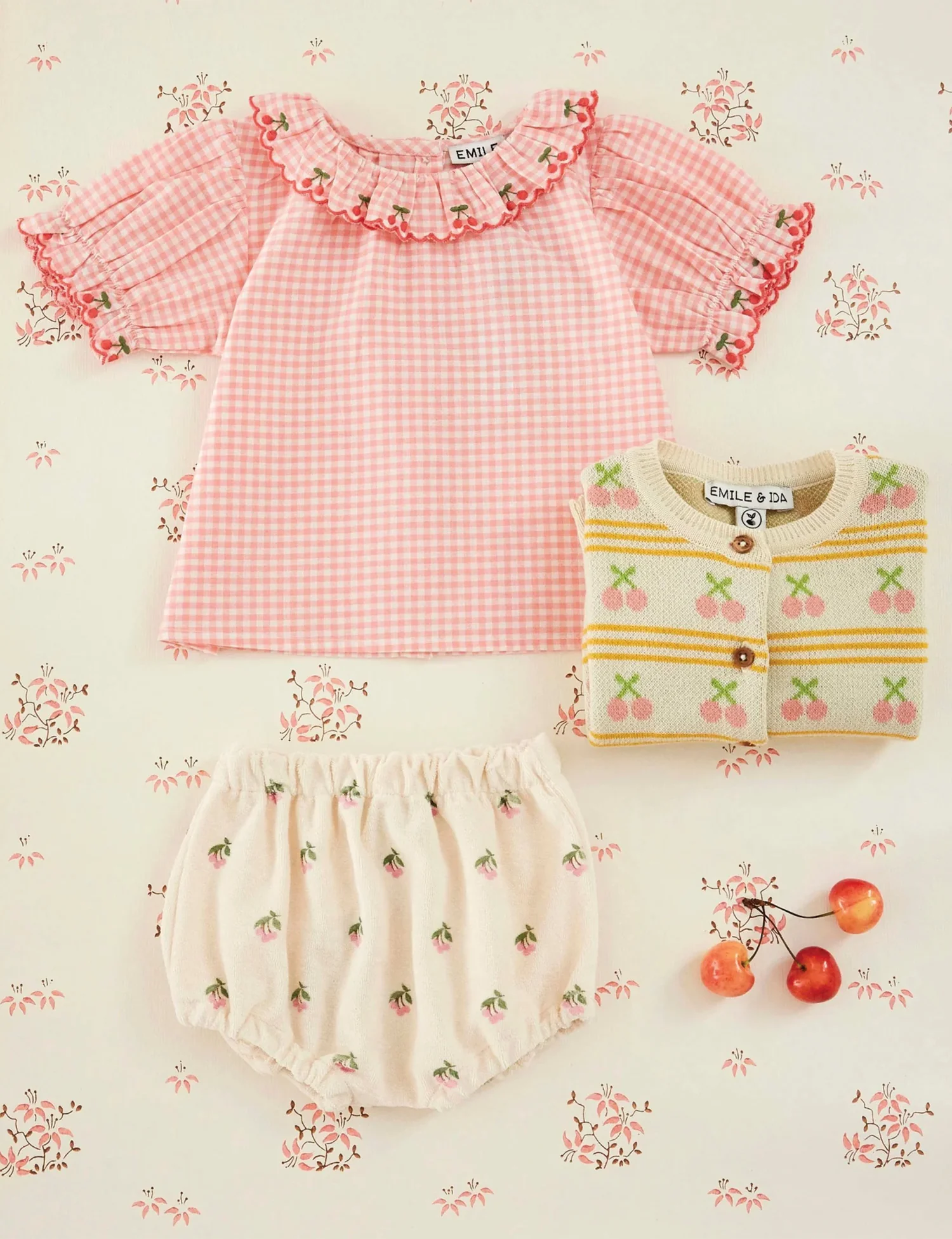 Embroidered Collar Gingham Blouse in Vivi - Image 2