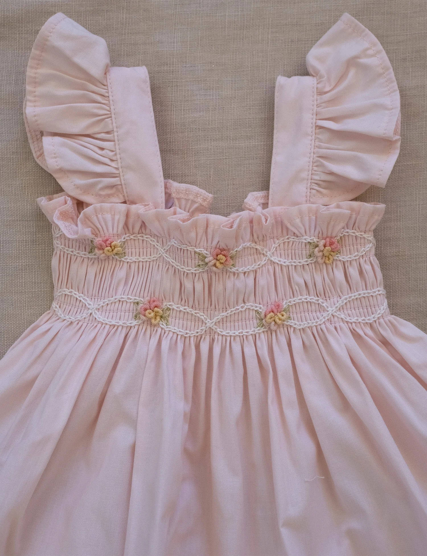 Embroidered Flutter Set in Pink - Image 3