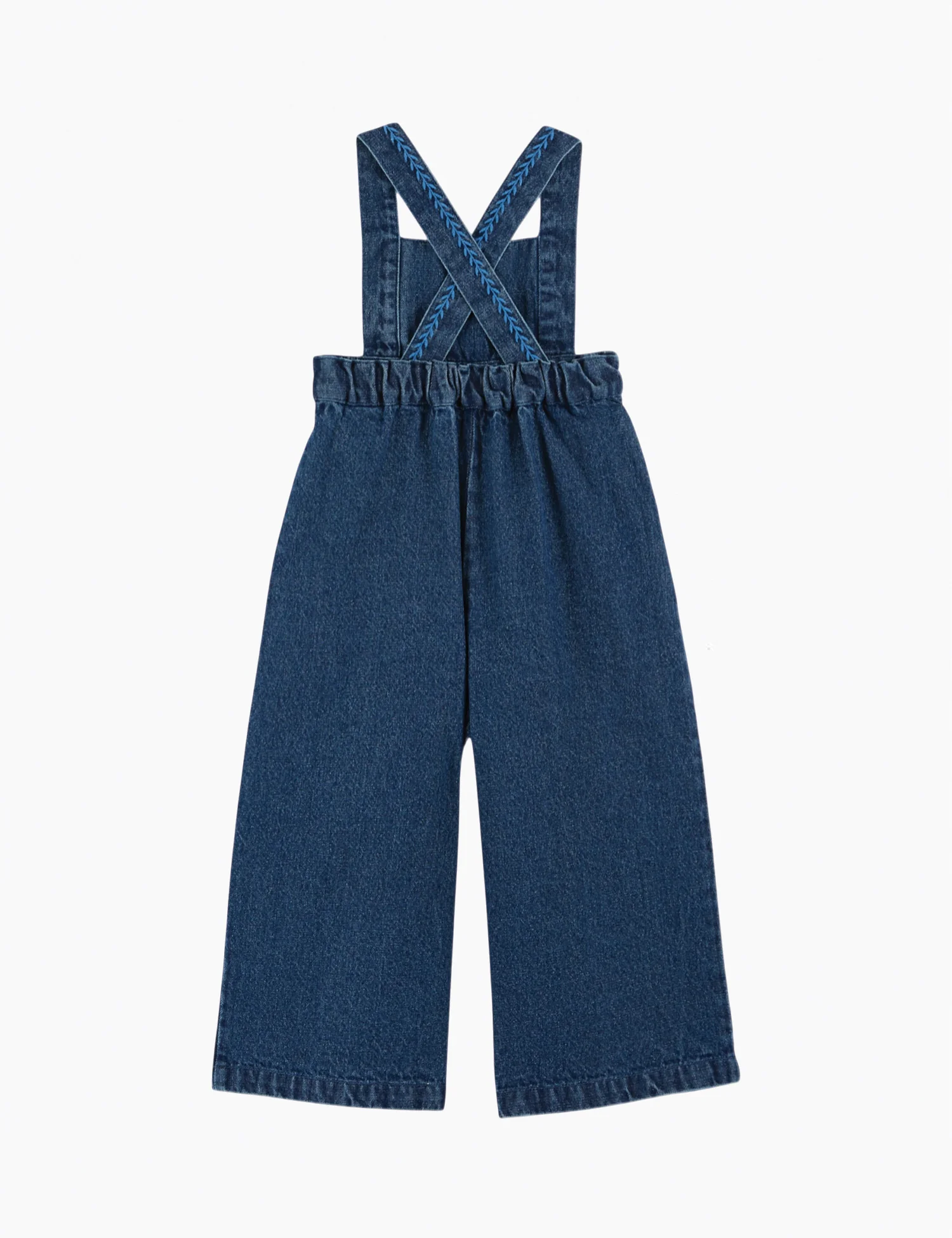 Embroidered Overalls in Denim - Image 3