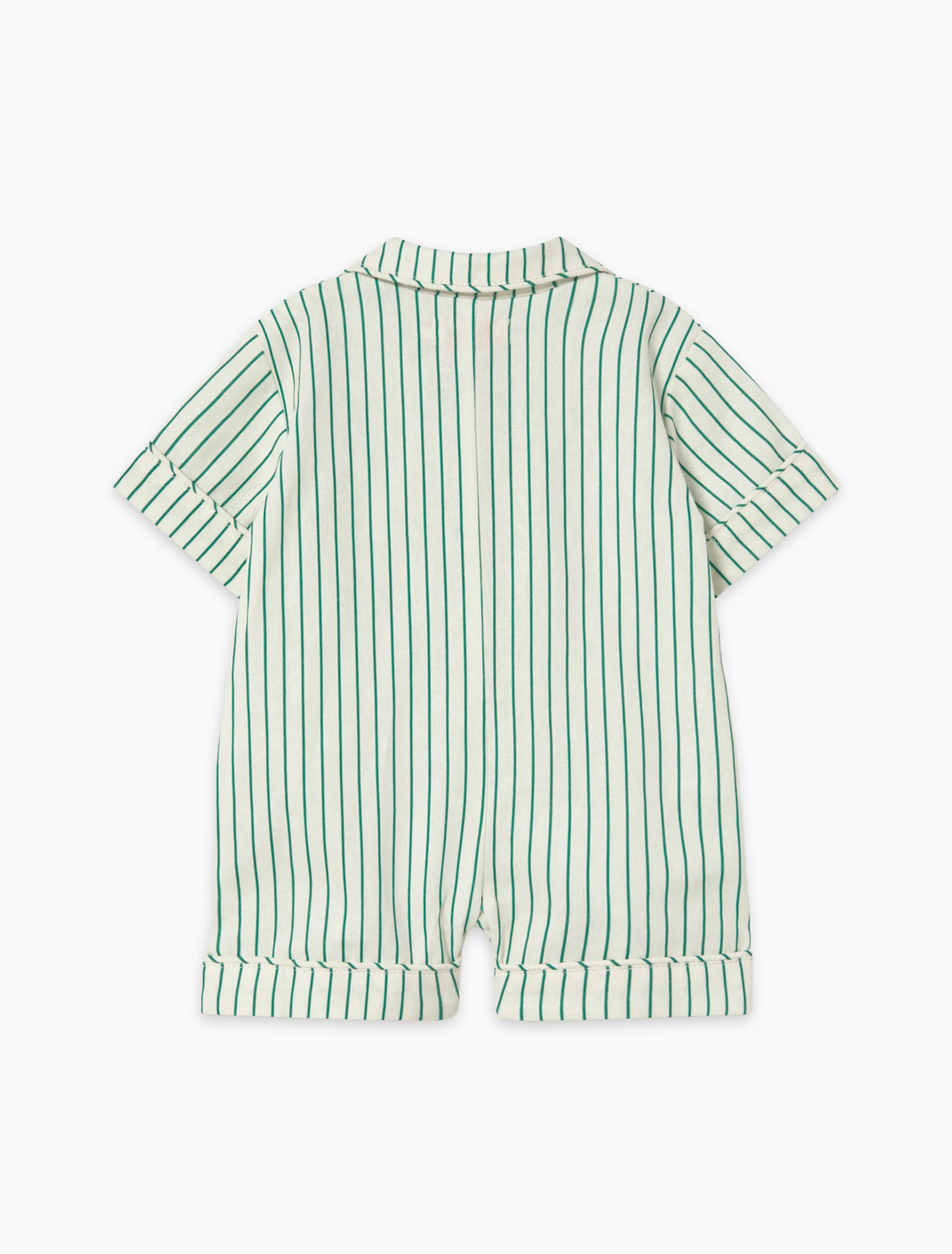 Emerald Stripes Baby Romper in Dark Emerald - Image 3