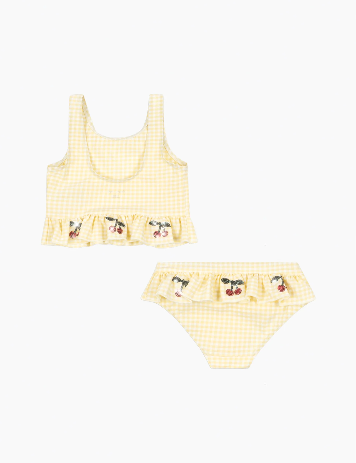 Etta Bikini in Banana Almond Check - Image 3