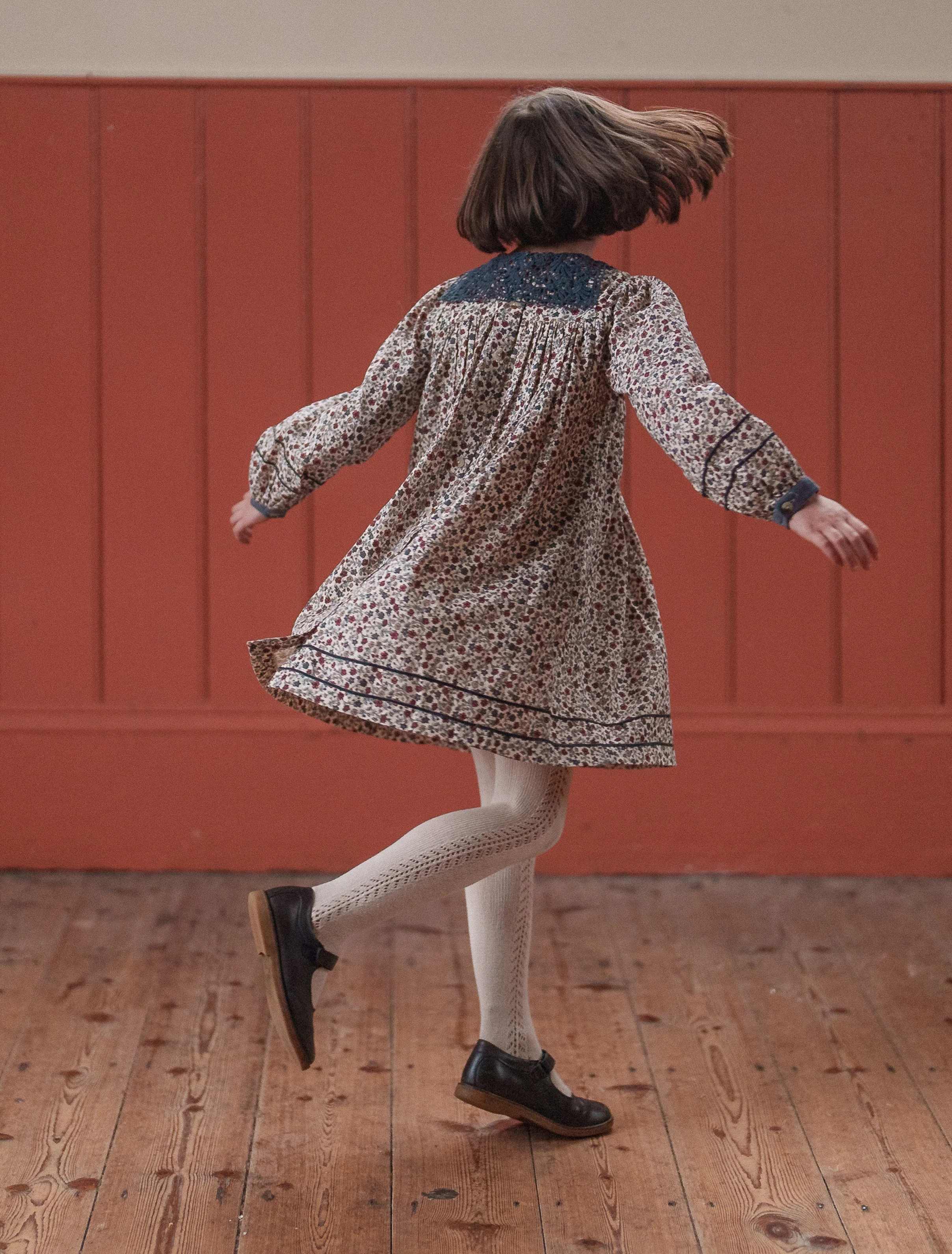 Etta Smocked Dress in Cottage Floral - Image 3