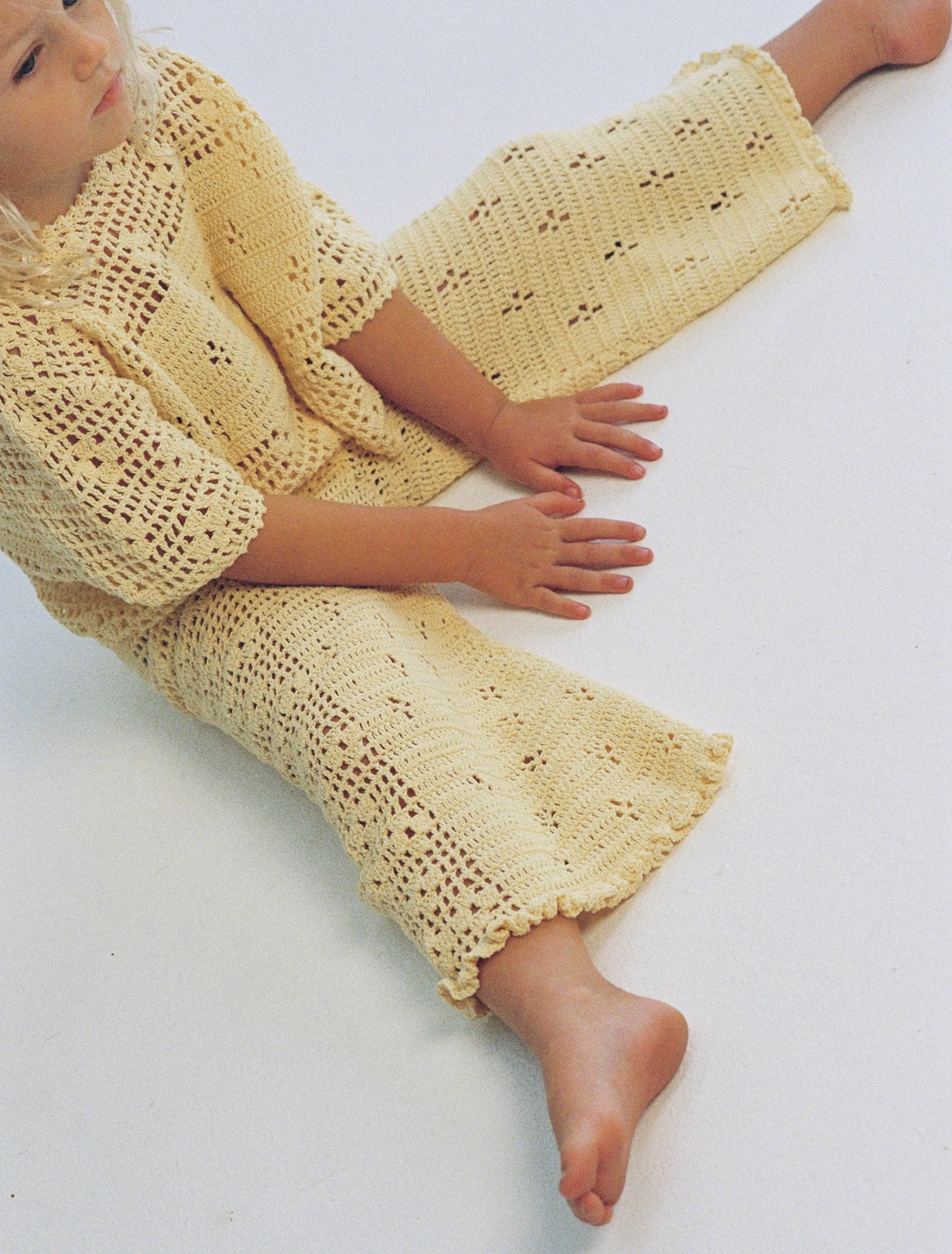 Filet Crochet Set in Butter - Image 5
