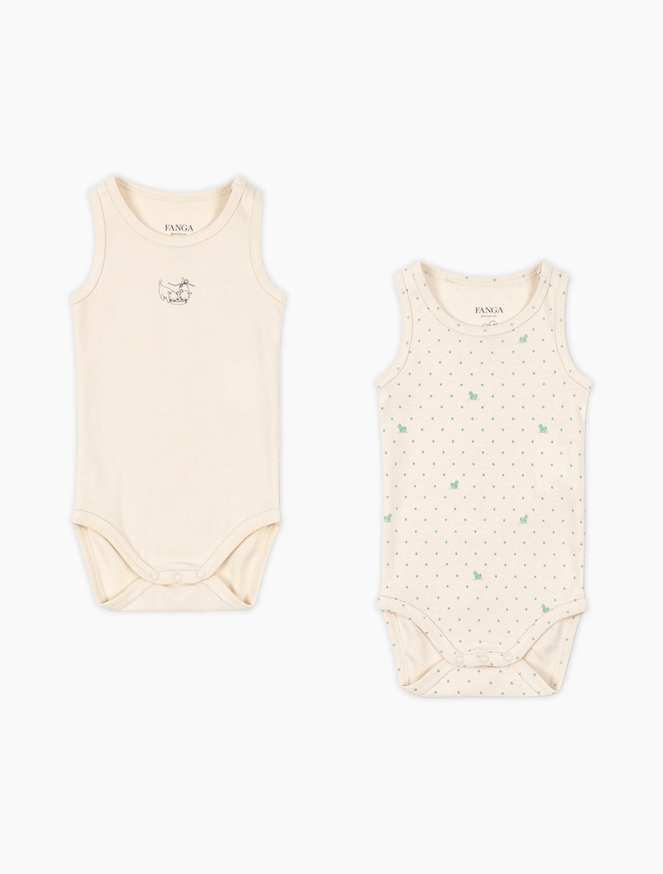 Fio 2 Pack SL Bodysuit in Lago Verde/Buttercream