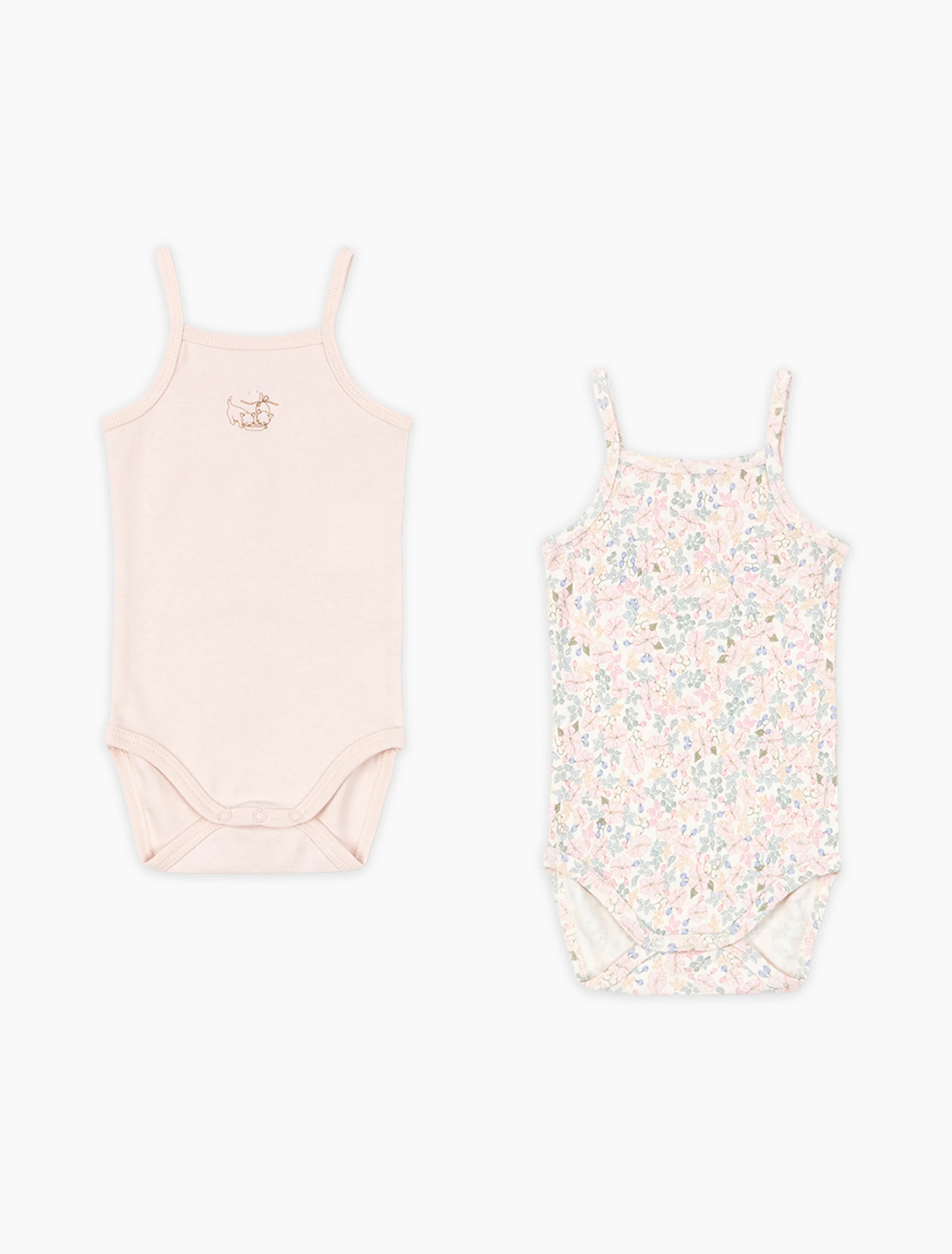 Fio 2 Pack Strap Bodysuit in Prato Fiori/Creole Pink