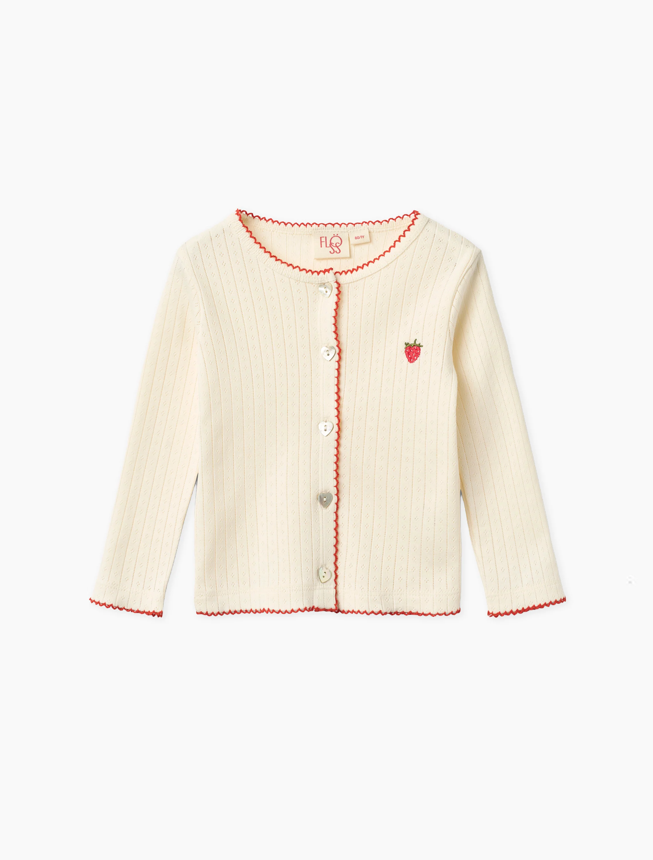 Flora Pointelle Cardigan in Gentle Cream