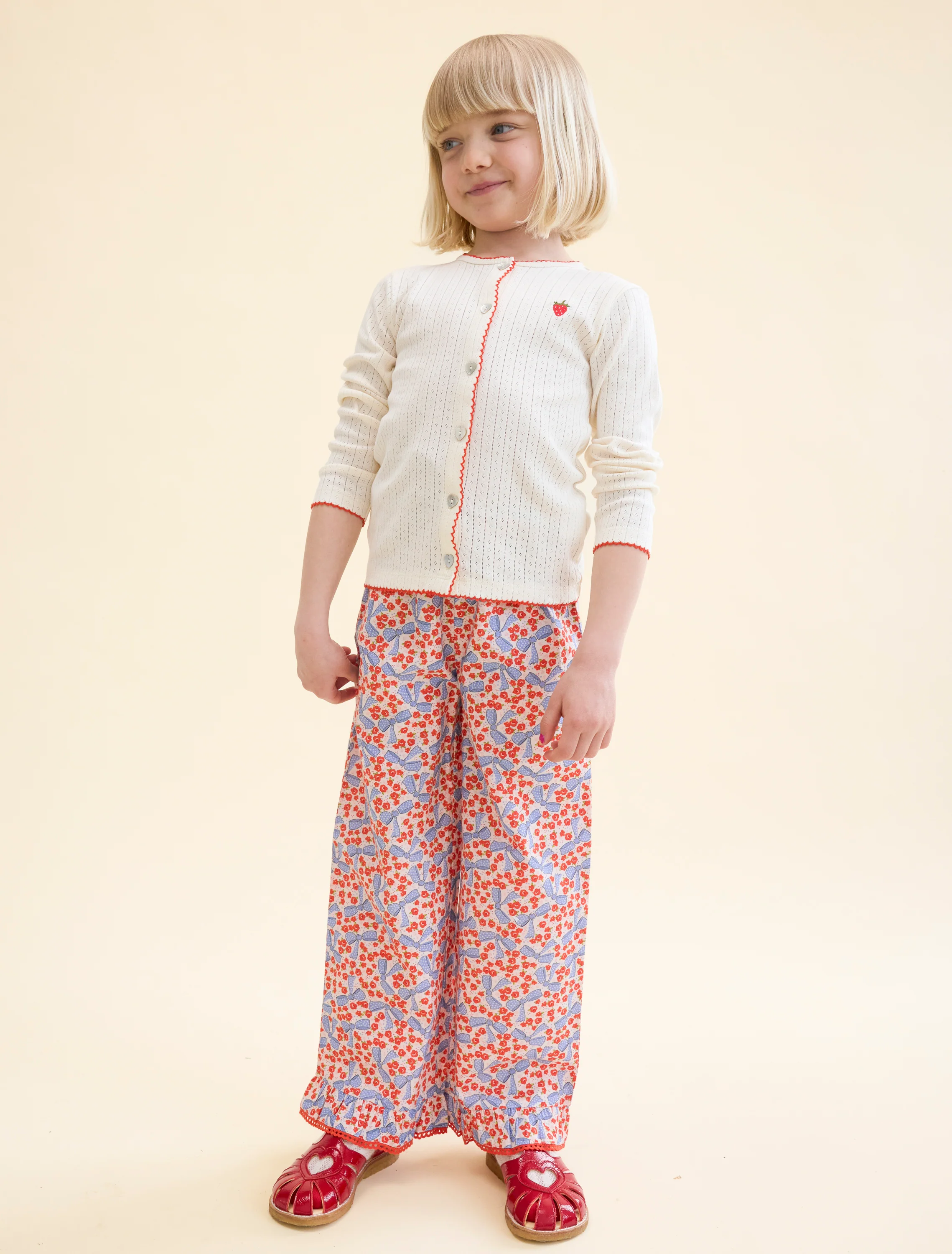 Flora Pointelle Cardigan in Gentle Cream - Image 3