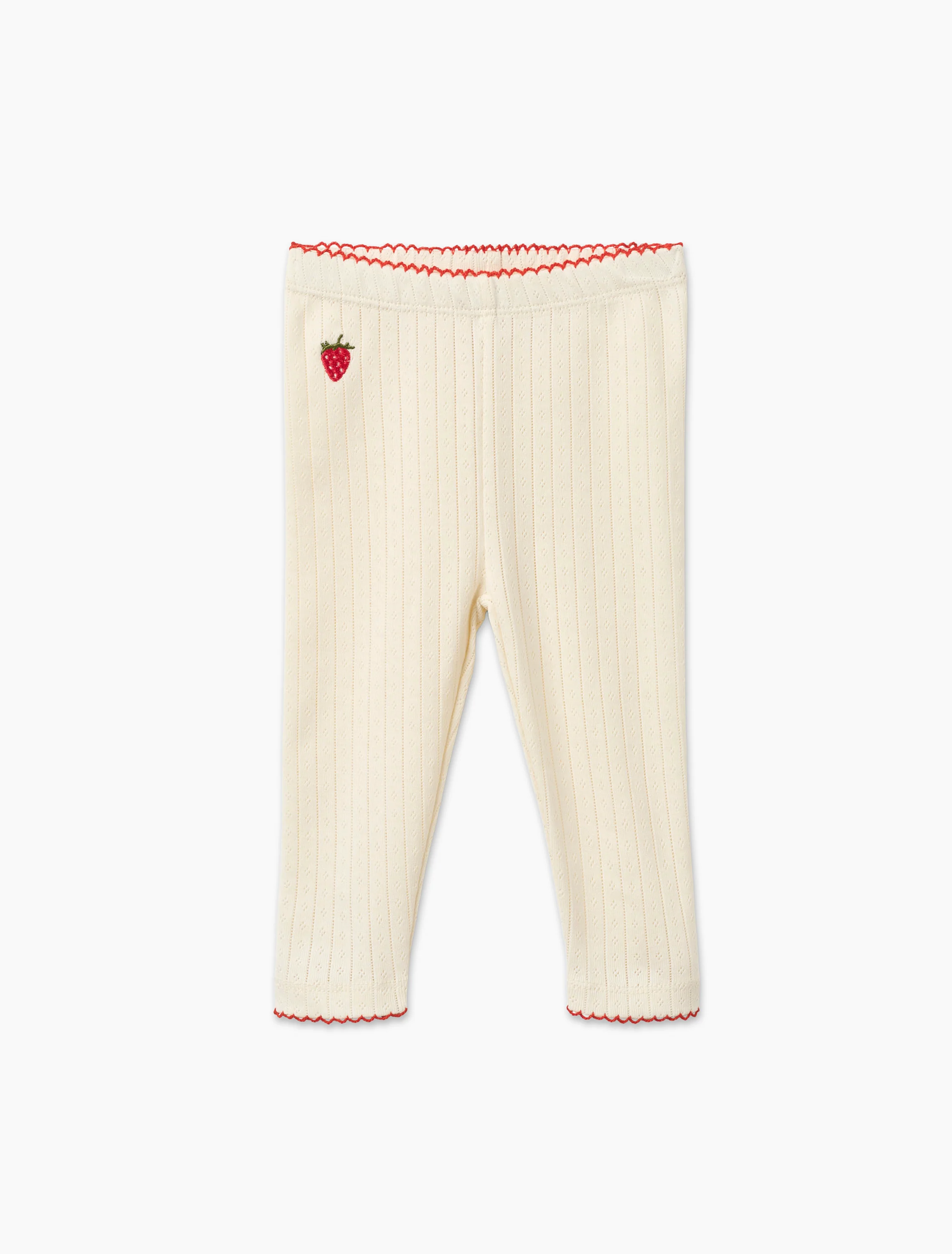 Flora Pointelle Leggings in Gentle Cream