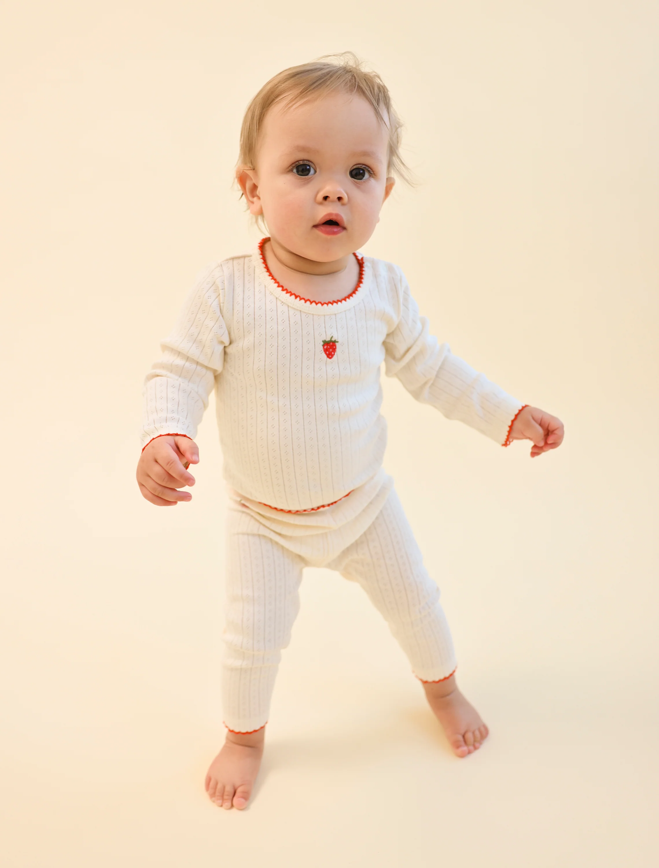 Flora Pointelle Leggings in Gentle Cream - Image 2