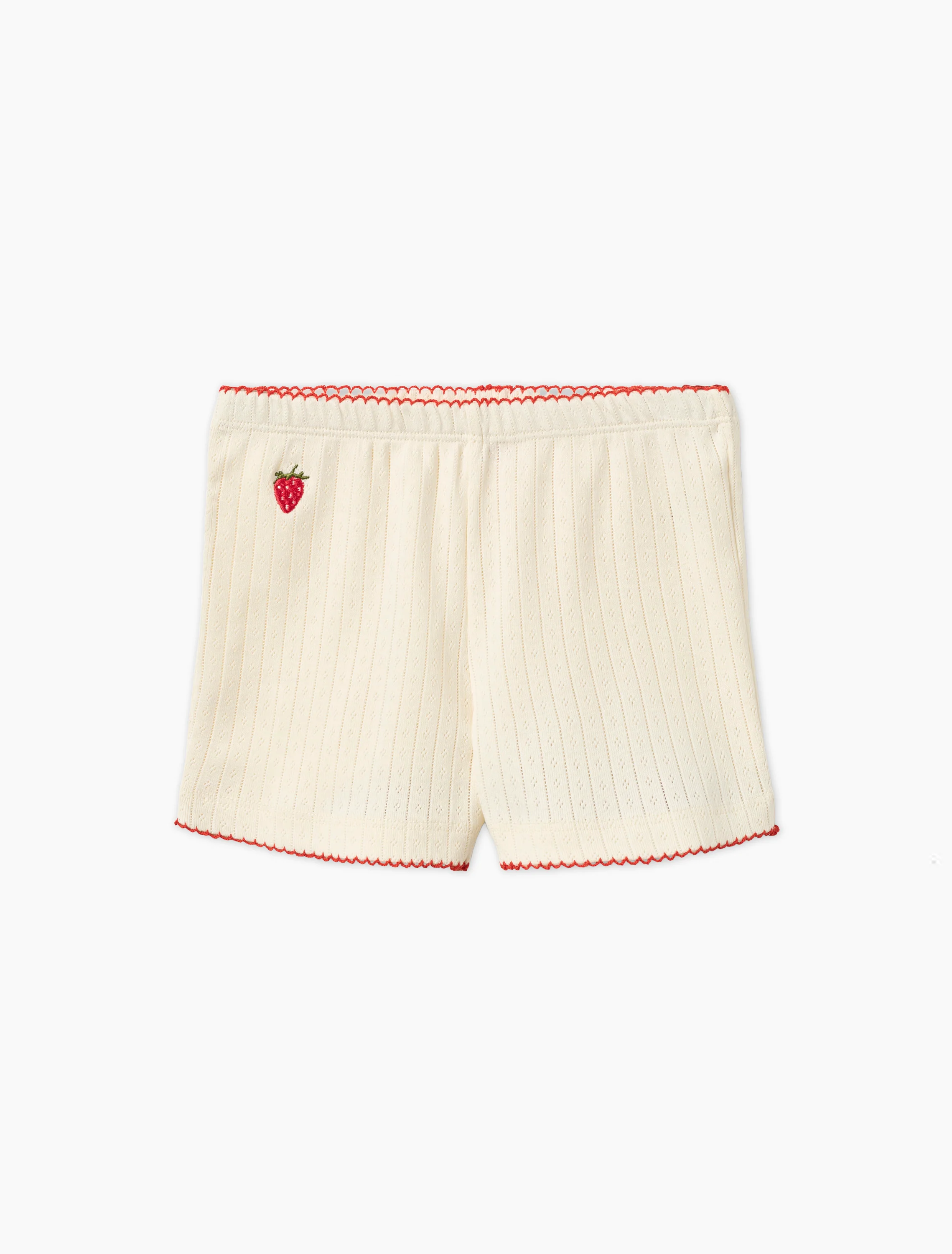 Flora Pointelle Shorts in Gentle Cream