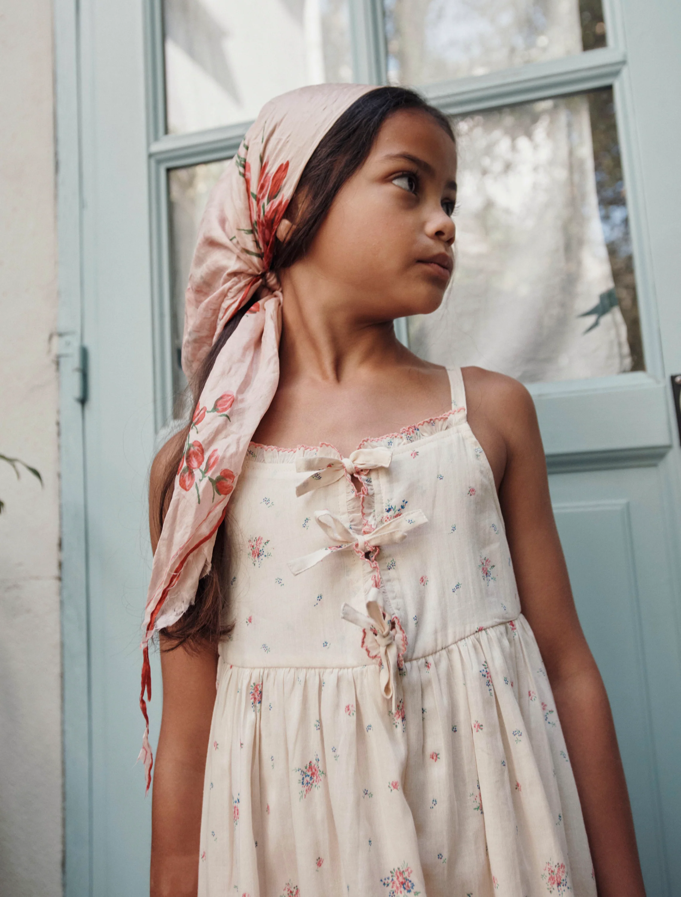 Floral Knotted Long Dress in Paquerette - Image 3