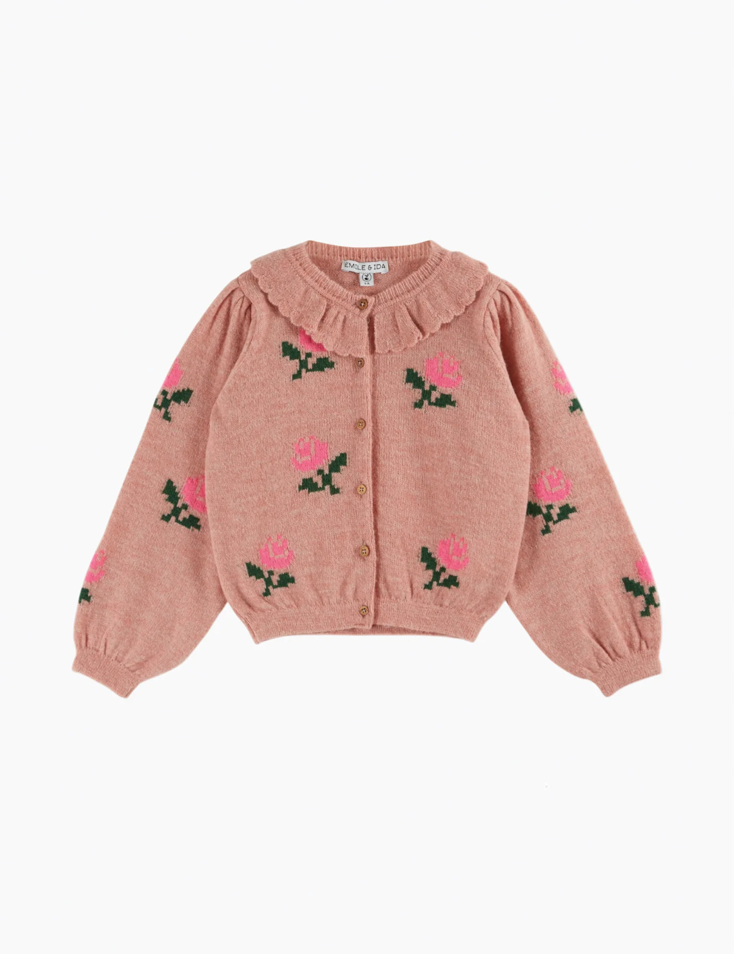 Flowers Cardigan in Rose