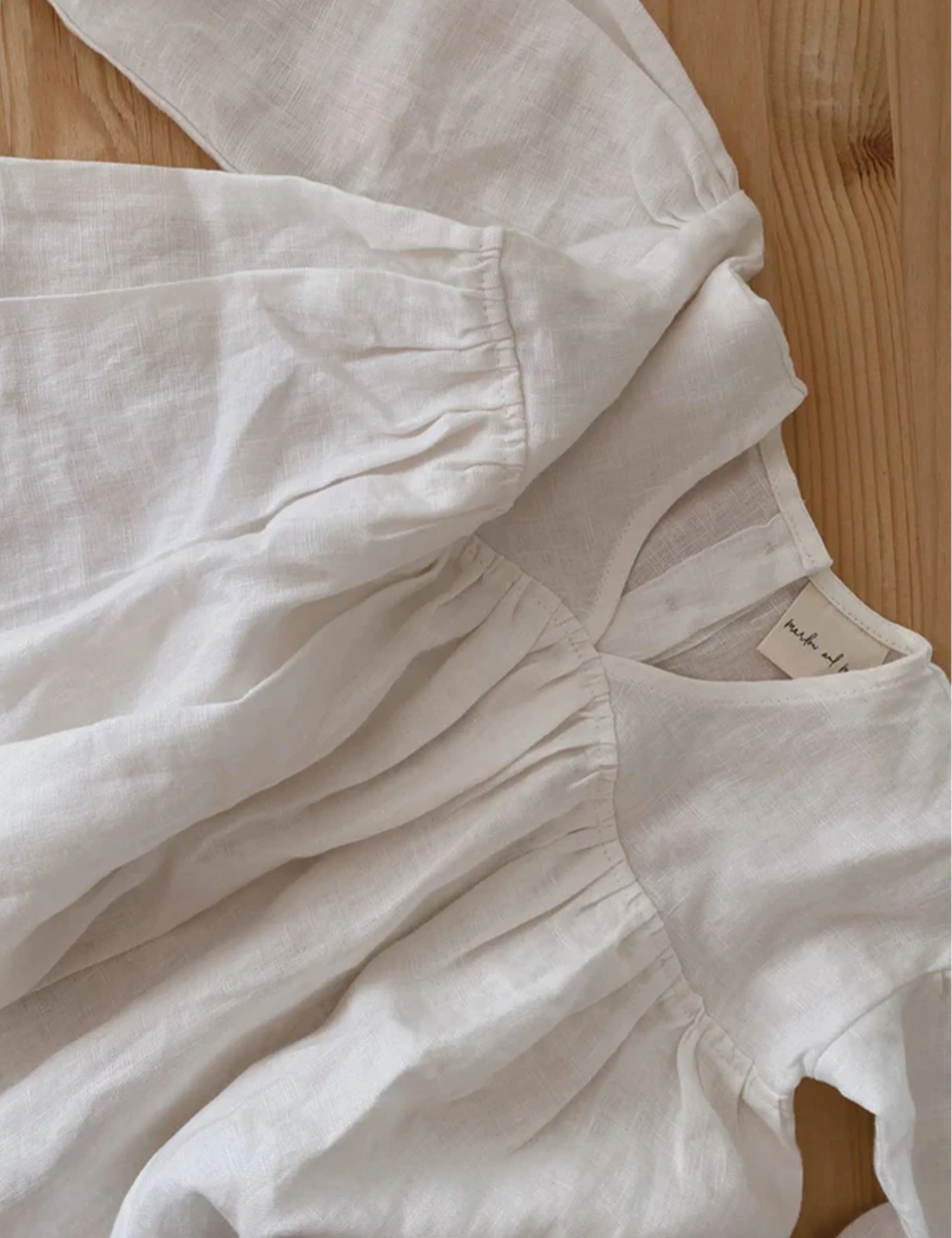 Gia Dress in White Linen - Image 3