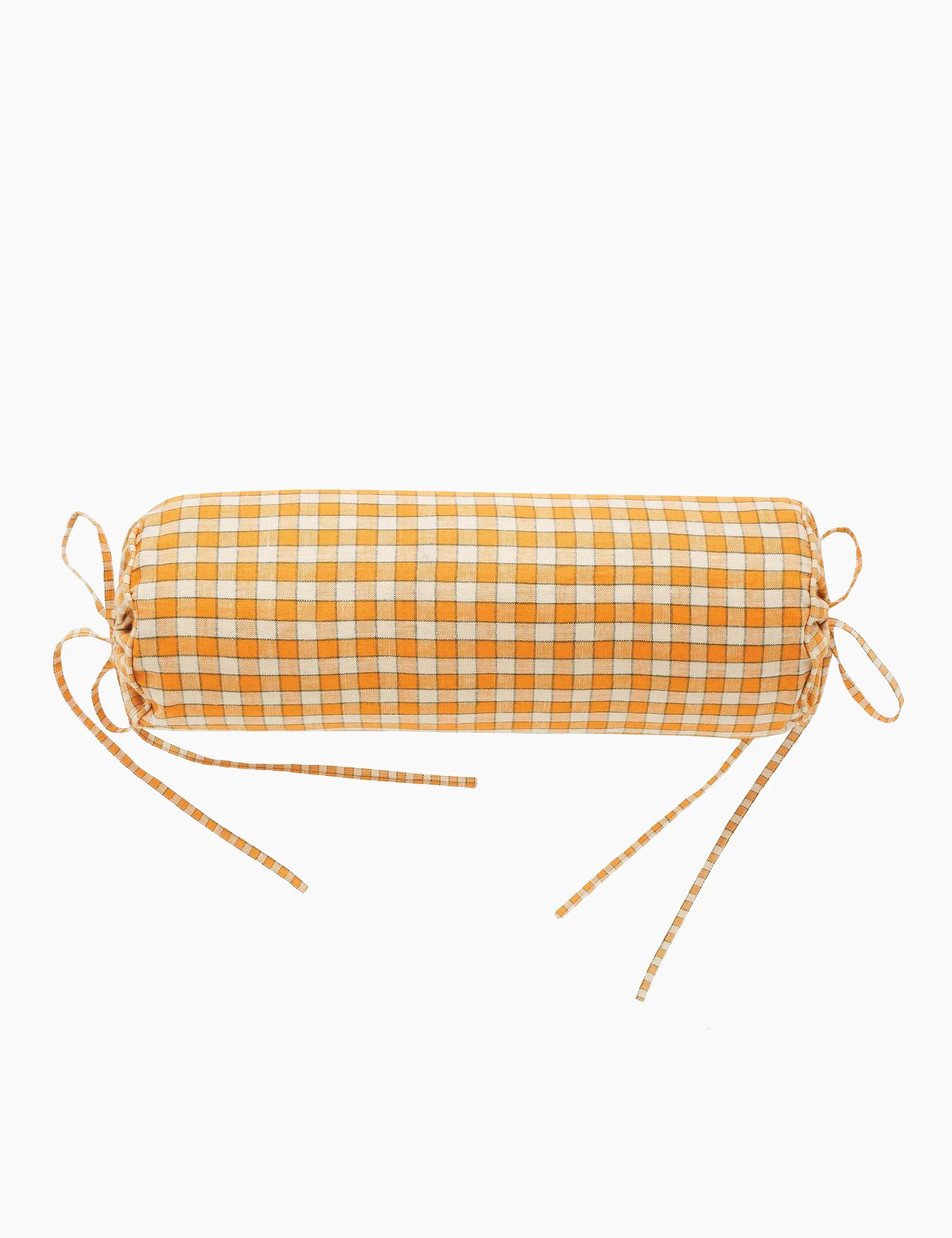Gingham Bolster Pillow in Apricot