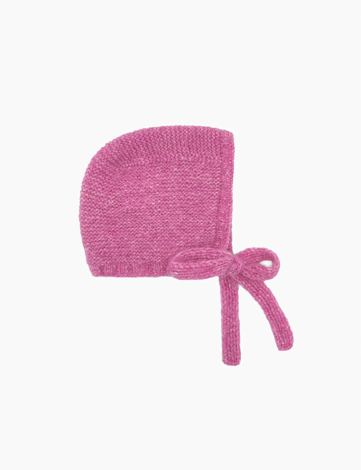 Hand-Knitted Alpaca Bonnet in Rose Petal