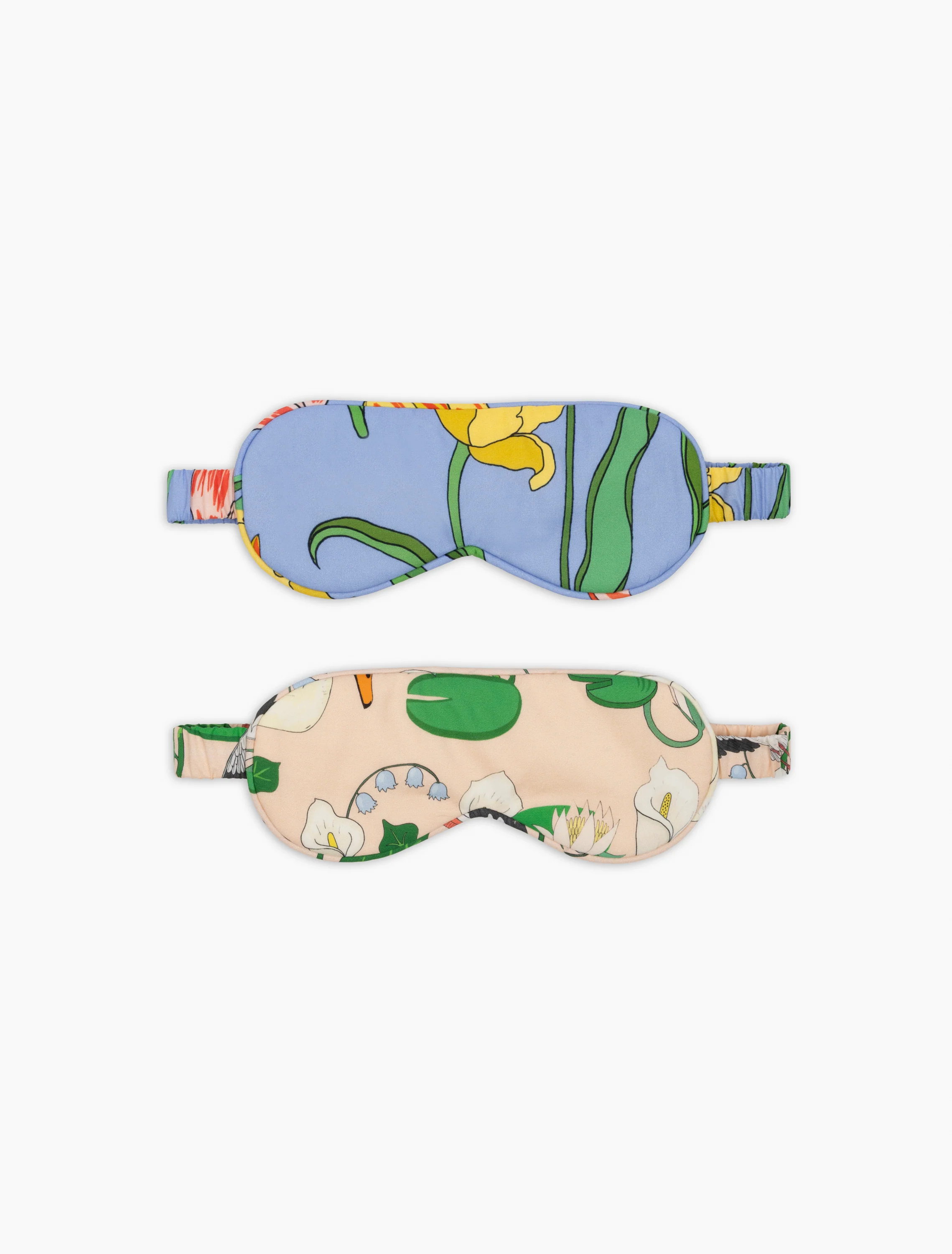 Kids Cotton Eye Mask in Blue Tulips - Image 4