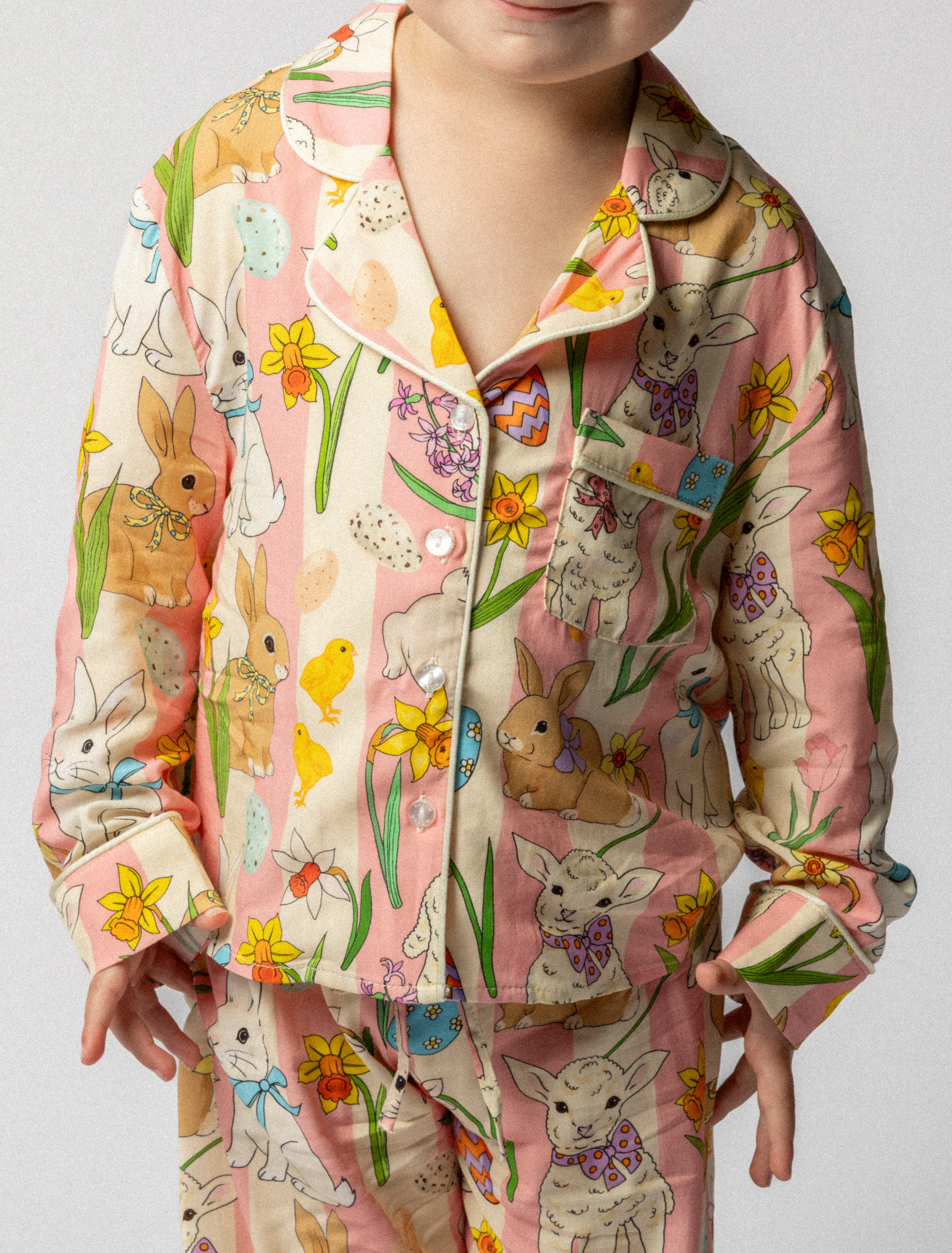Kids Pajama Set in Spring Scene - Image 3