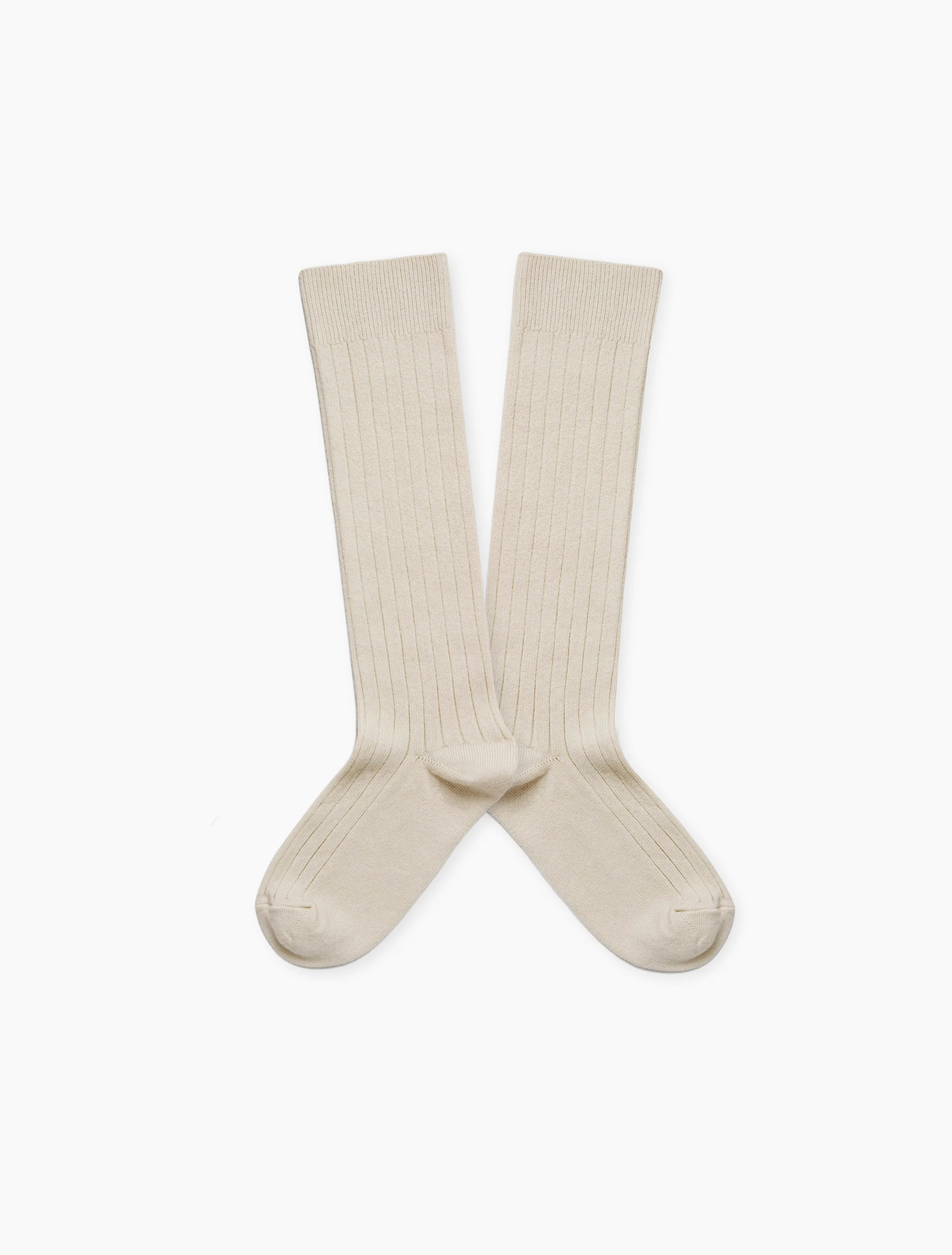 La Haute Ribbed Knee-High Socks in Doux Agneux