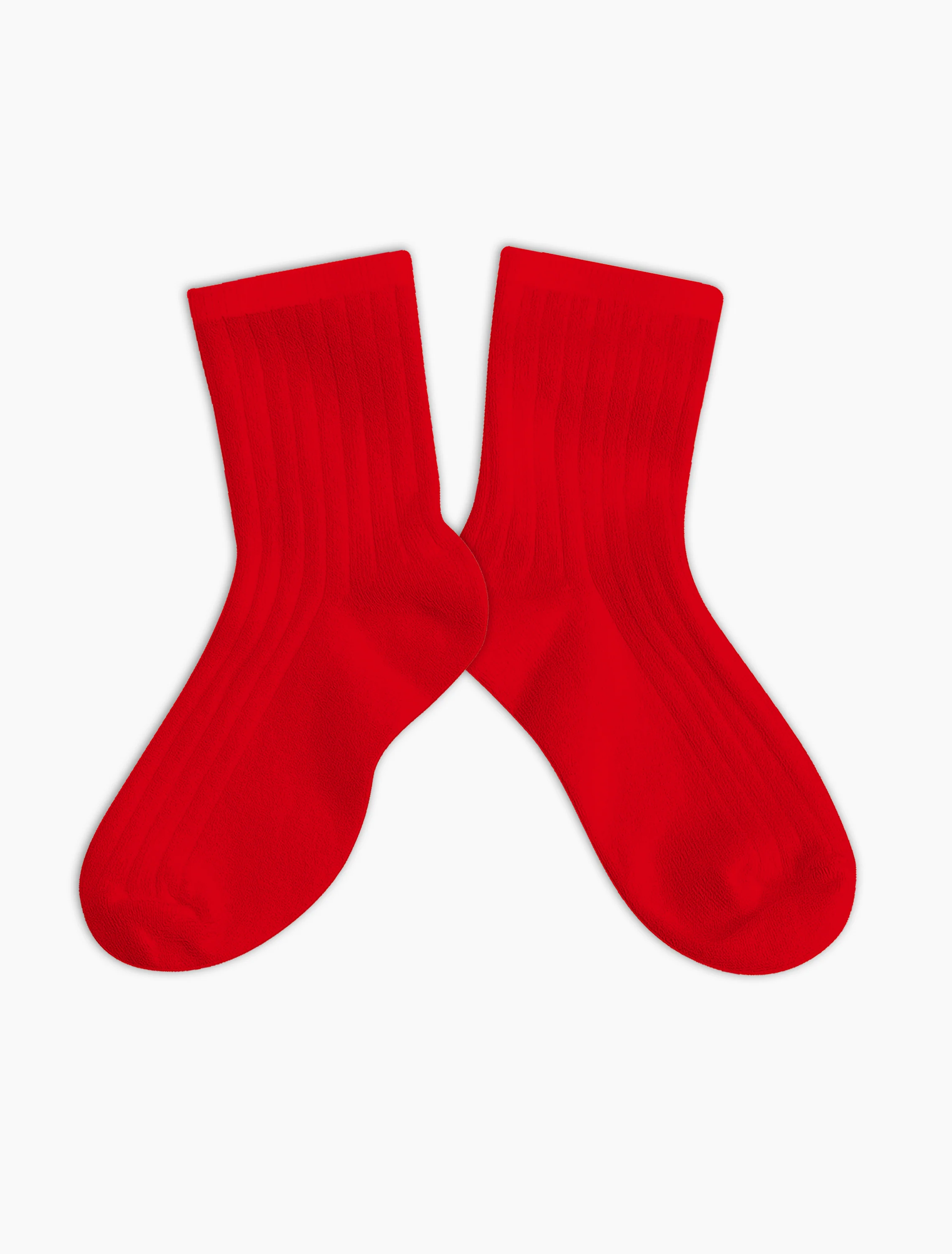 La Mini Ribbed Ankle Socks in Coquelicot