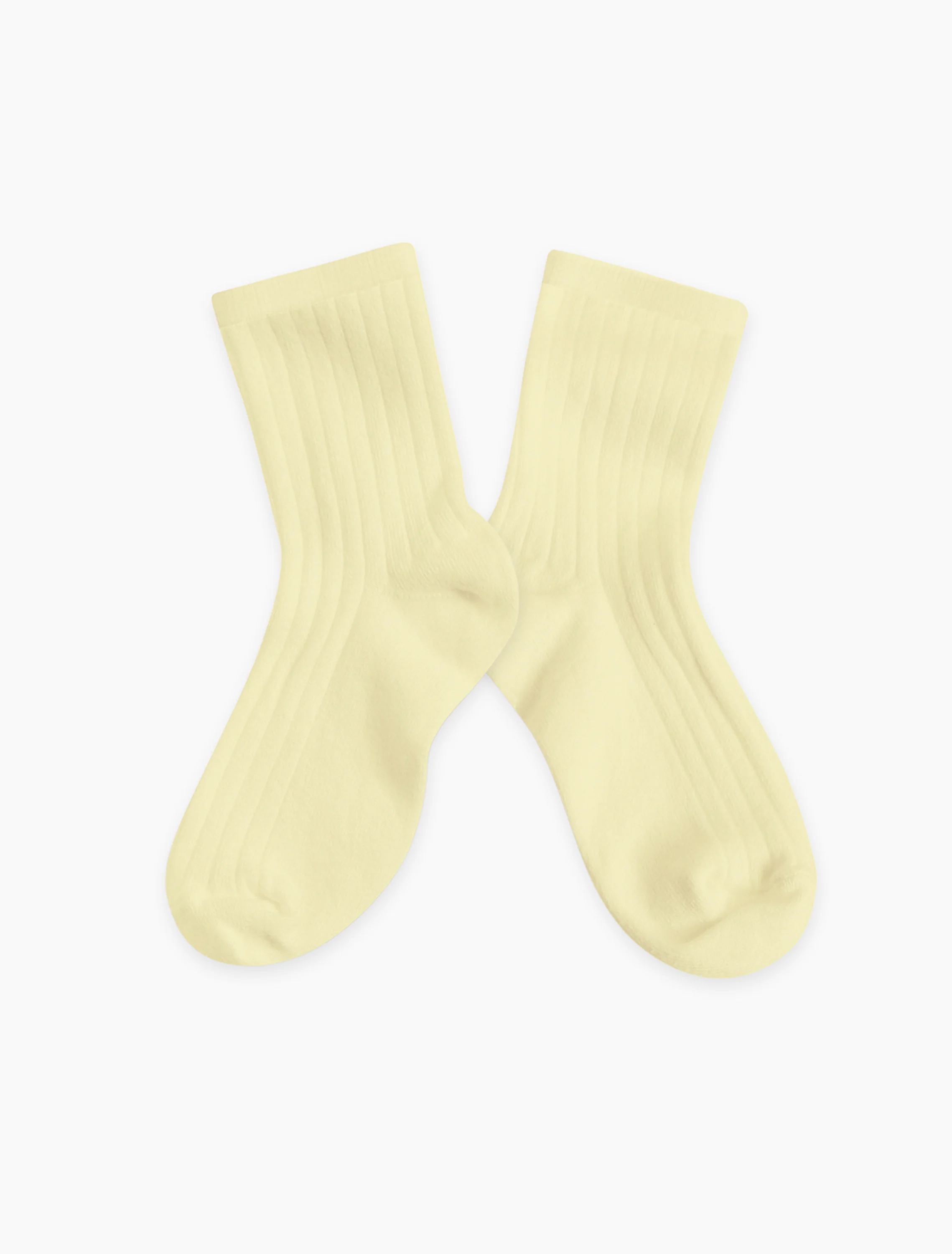La Mini Ribbed Ankle Socks in Vanille
