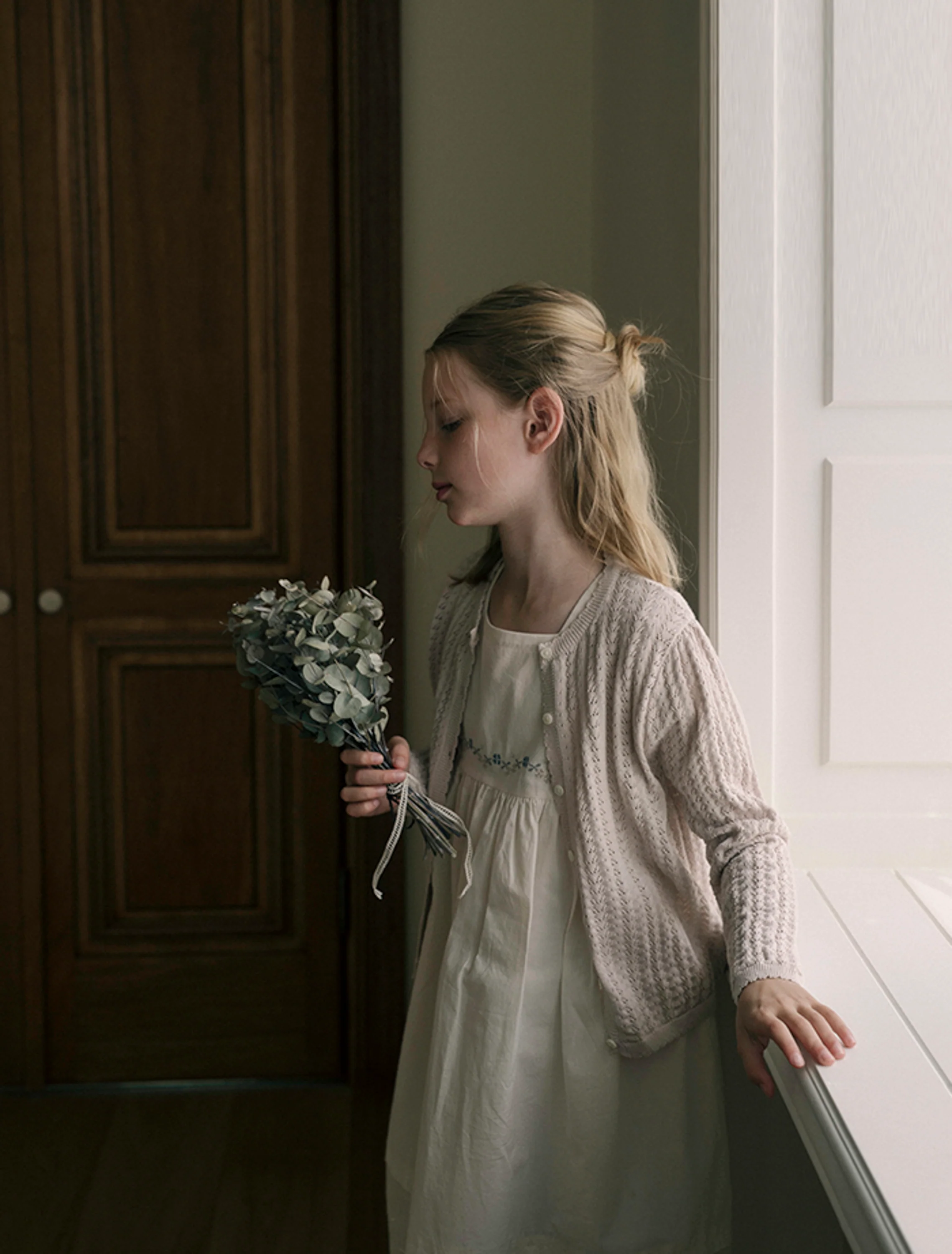 Lavera Knit Cardigan in Pale Beige - Image 4