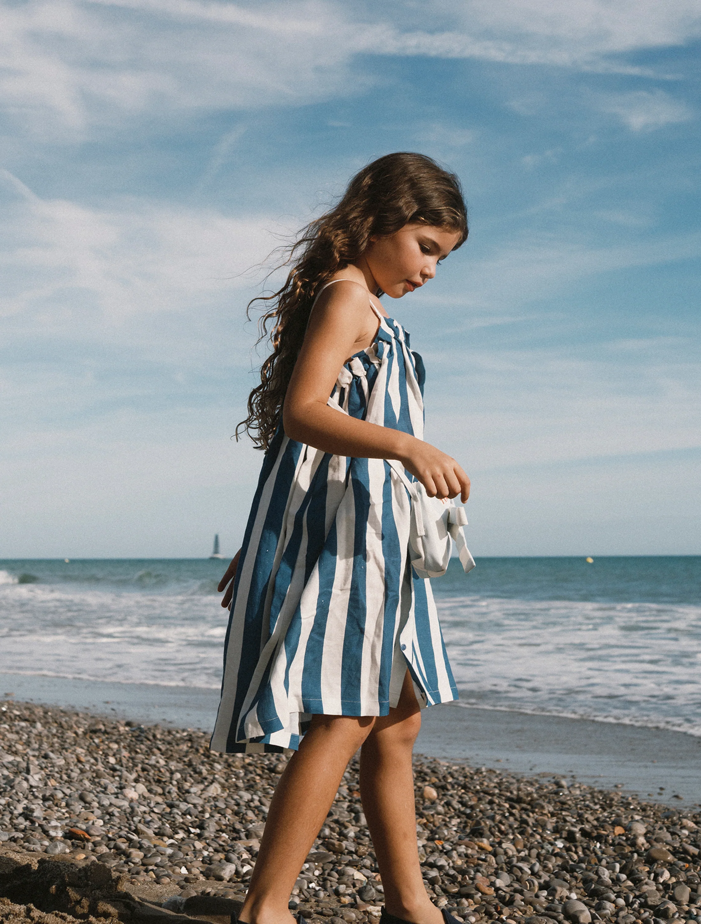 Light Navy Stripes Dress in Light Navy - Image 3
