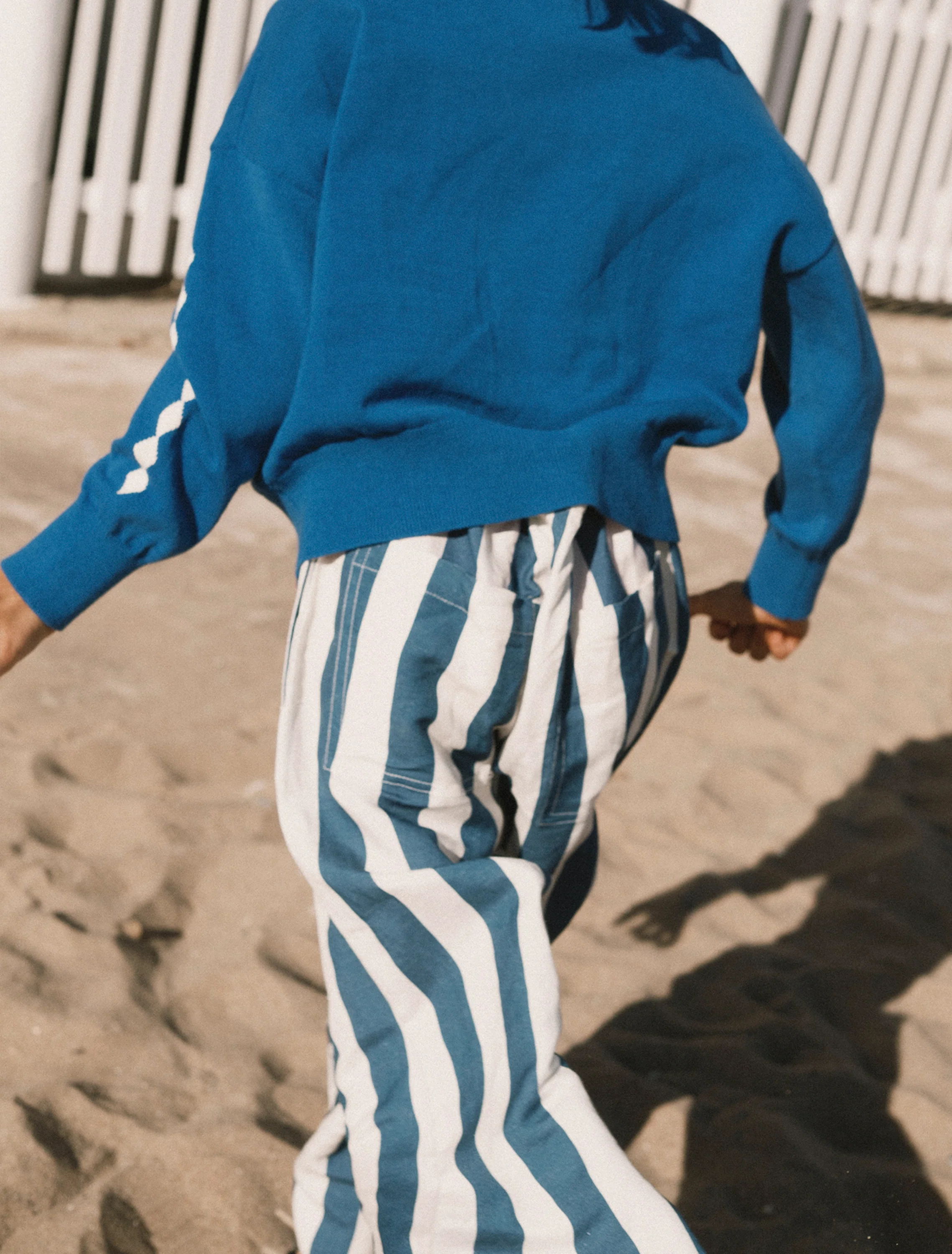 Light Navy Stripes Pant in Light Navy - Image 3