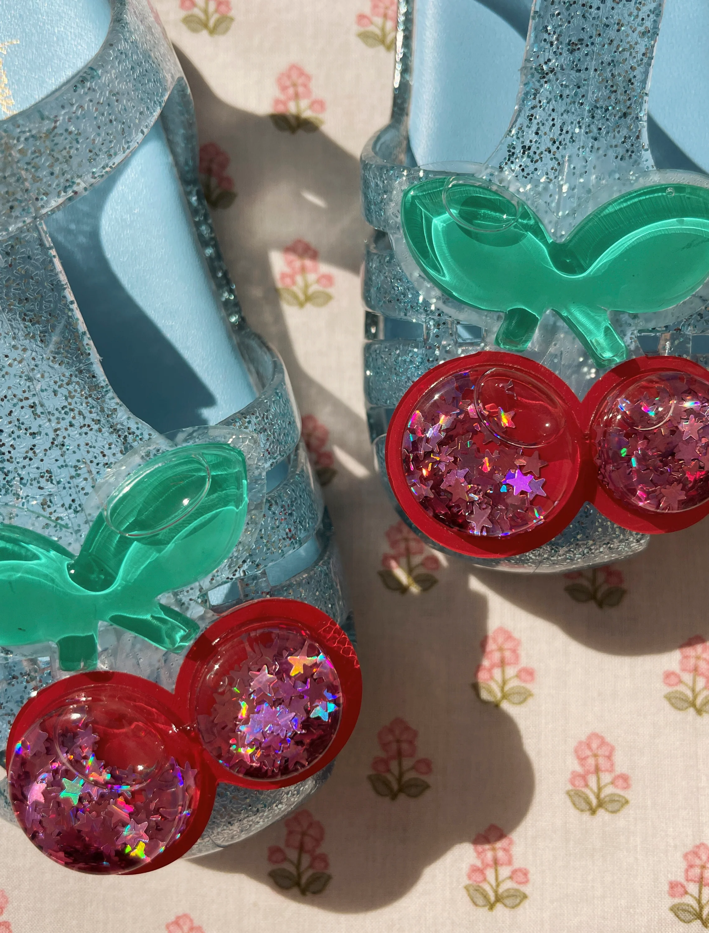 Lilo Sandal in Cherry Glitter Blue - Image 2