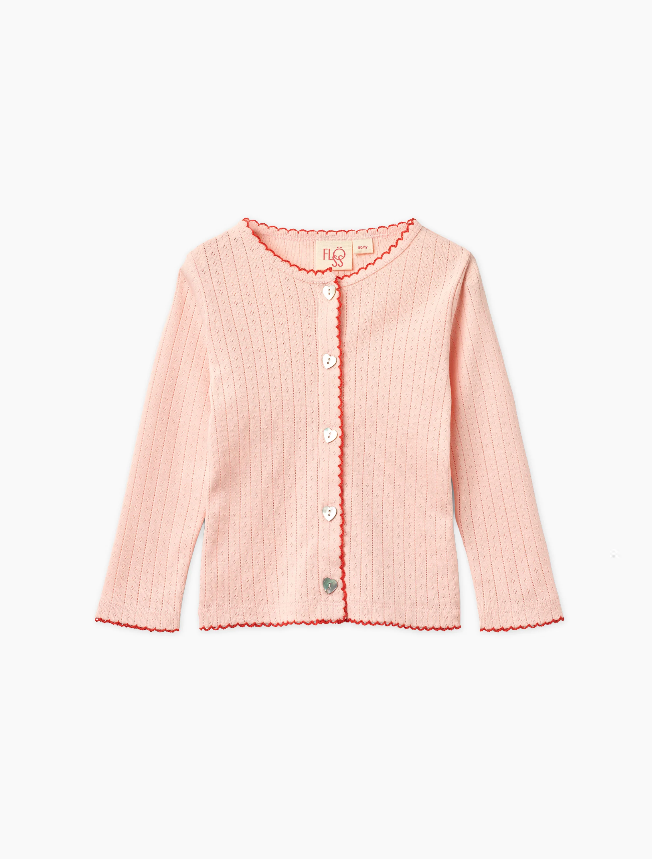 Liva Pointelle Cardigan in Soft Rose
