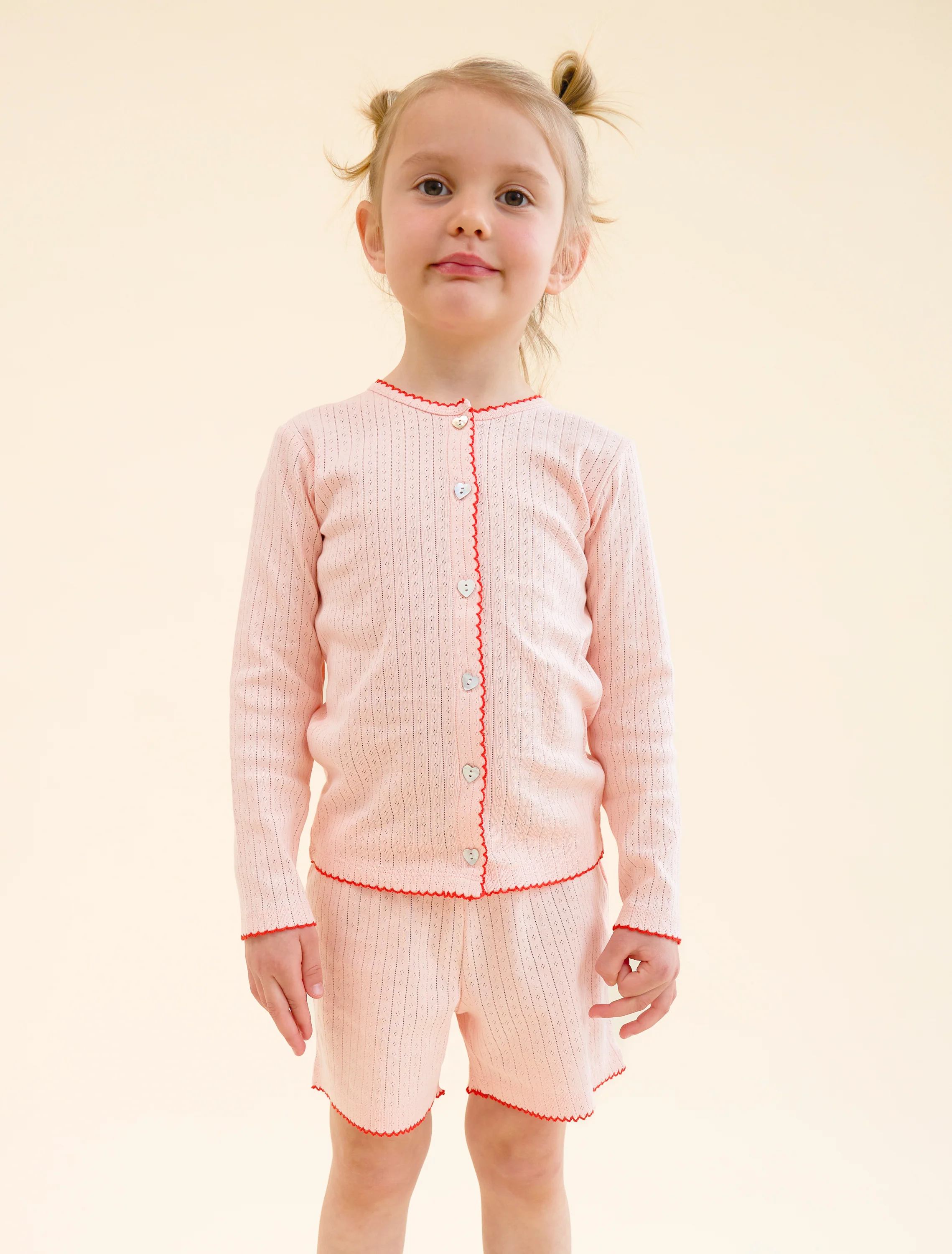 Liva Pointelle Cardigan in Soft Rose - Image 2
