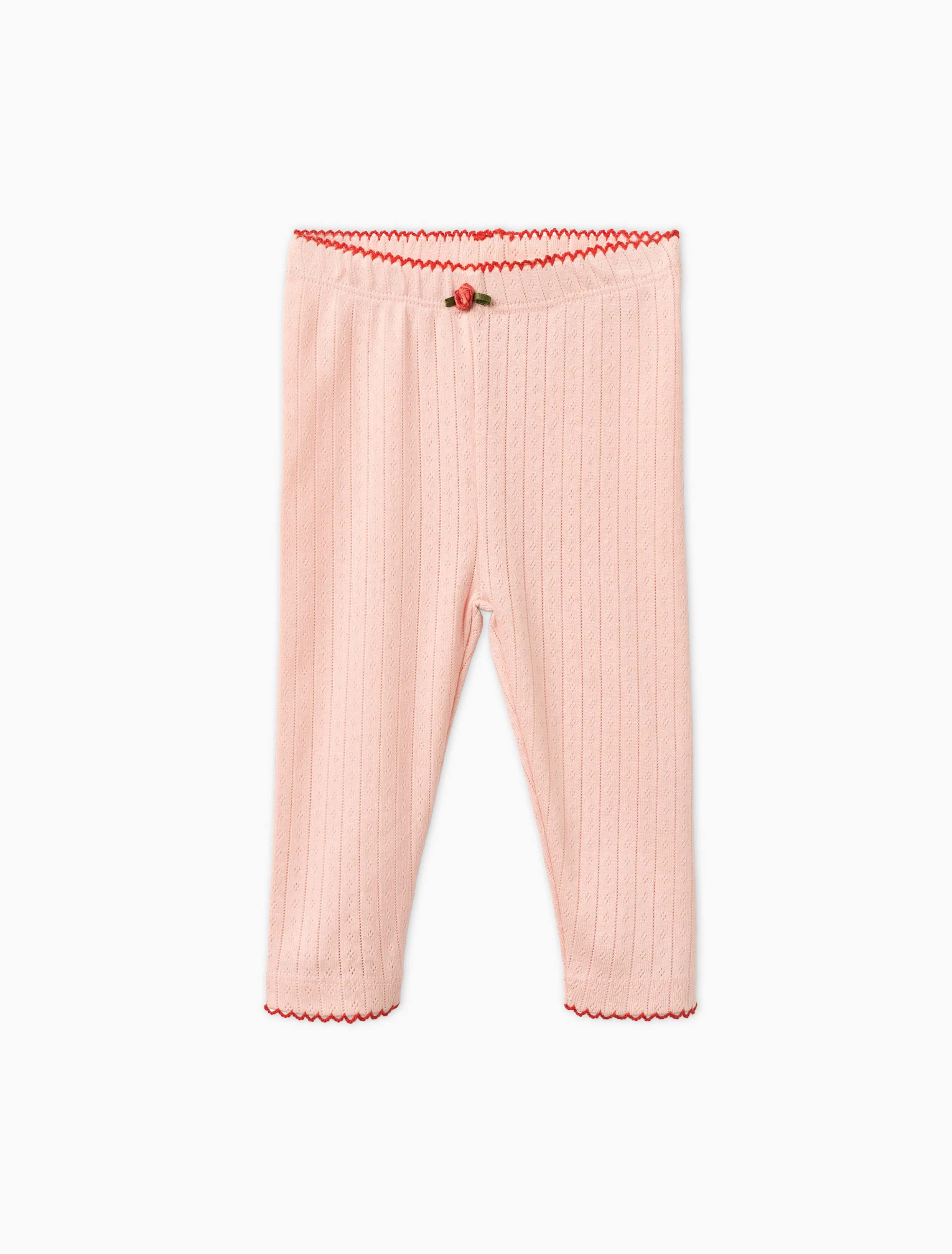 Liva Pointelle Leggings in Soft Rose