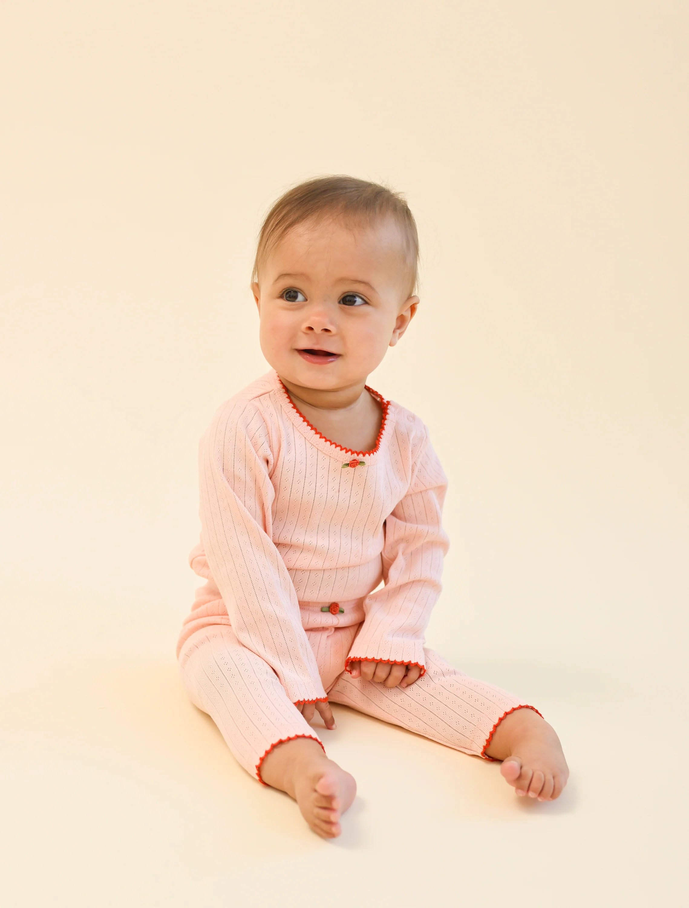 Liva Pointelle Leggings in Soft Rose - Image 2