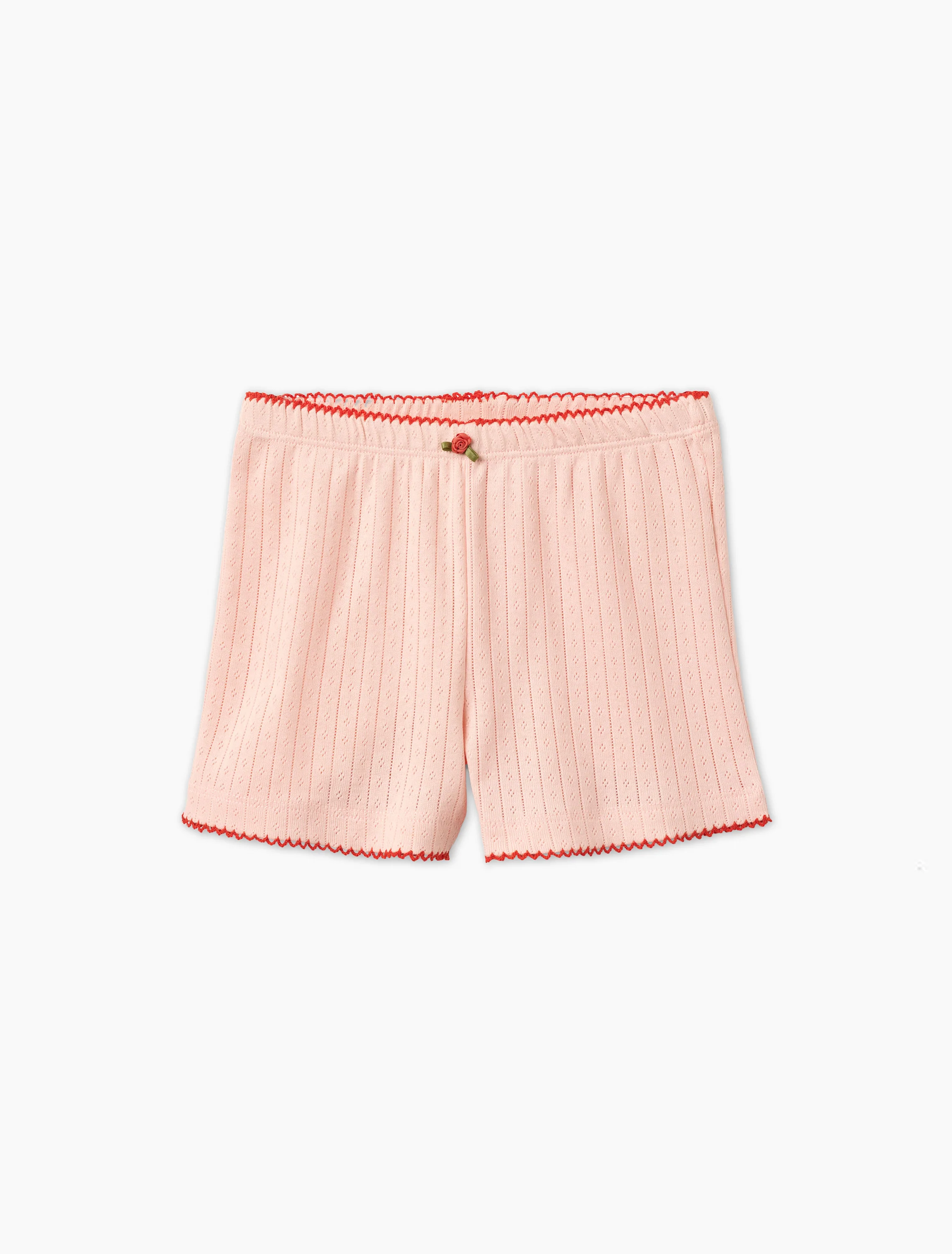 Liva Pointelle Shorts in Soft Rose