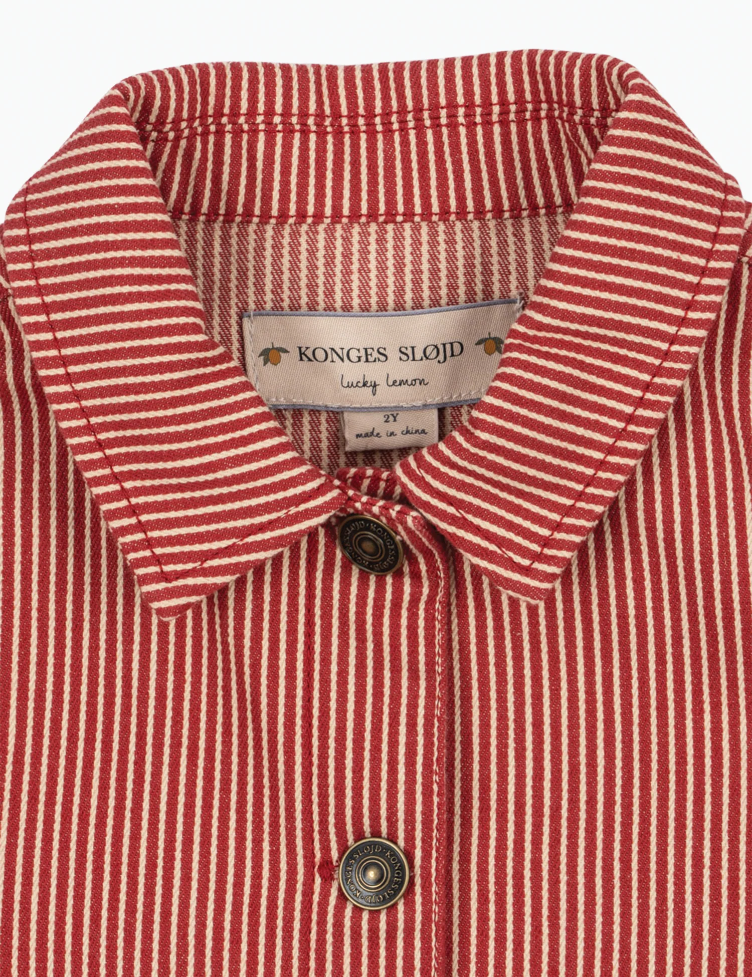 Luc Shirt Jacket in Milk Rouge Stripe - Image 5