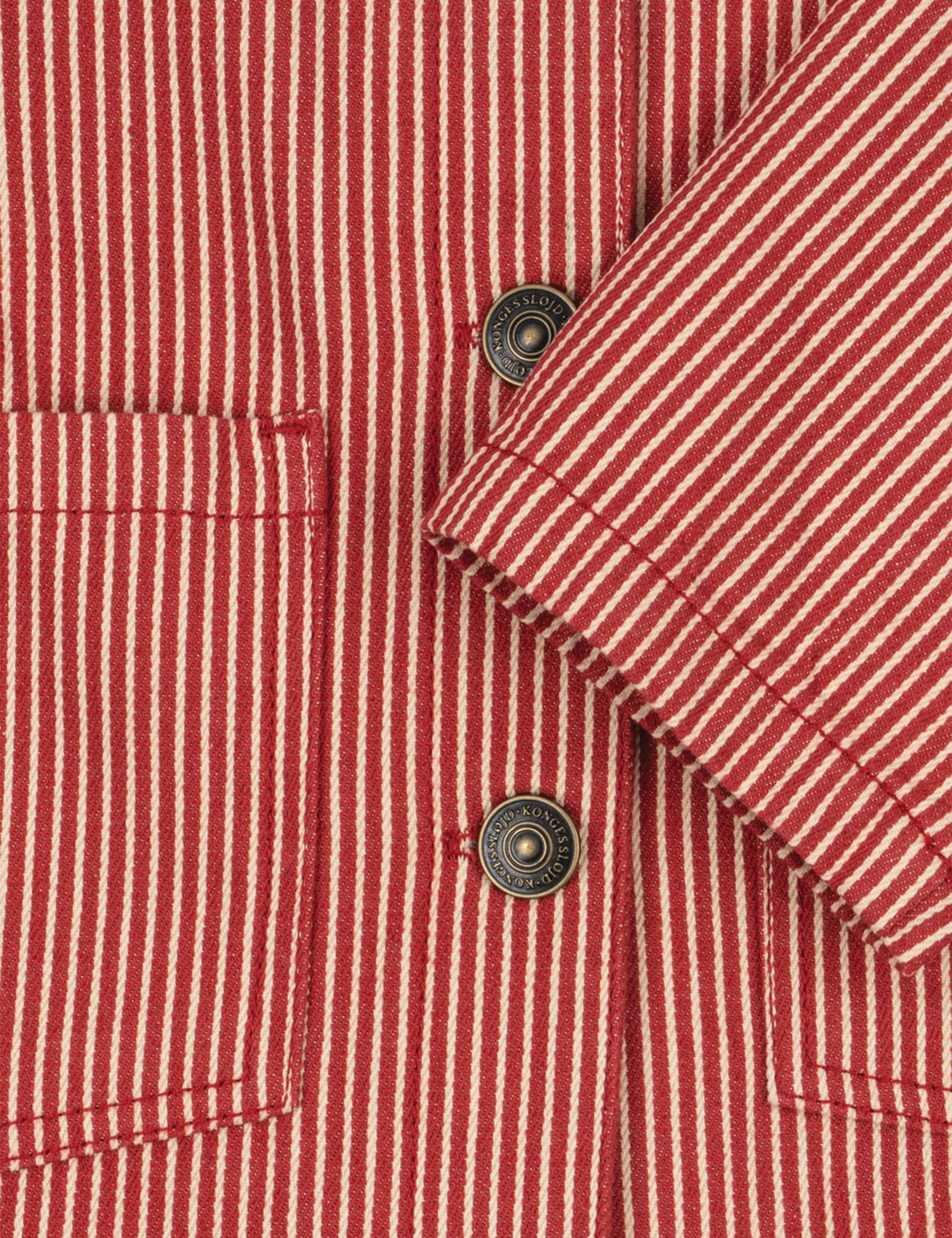 Luc Shirt Jacket in Milk Rouge Stripe - Image 6