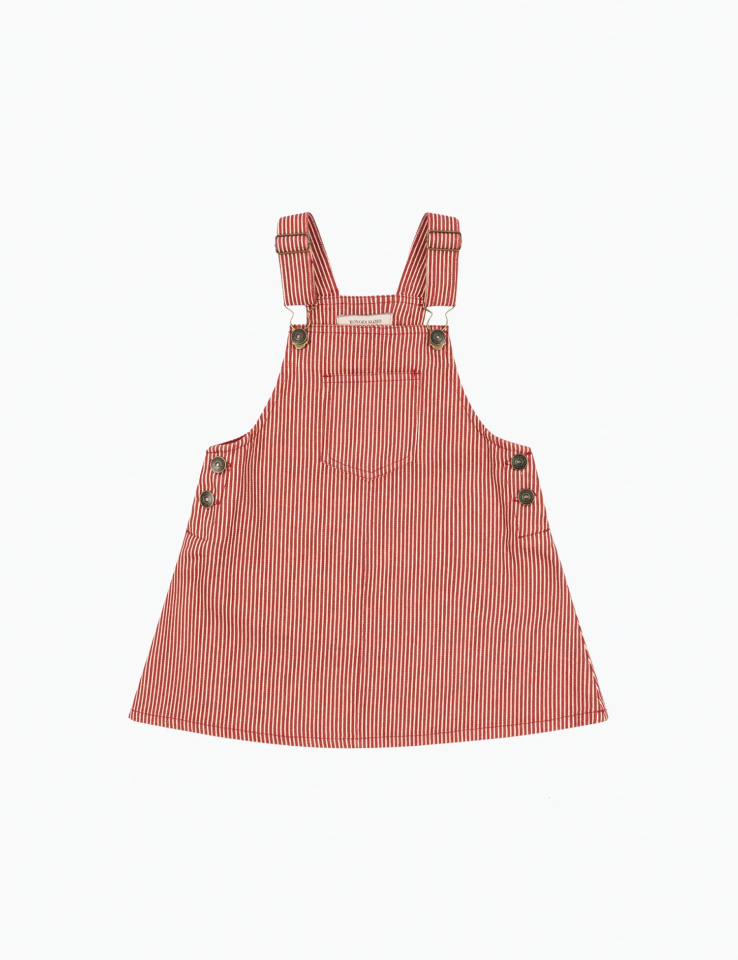 Luc Spencer Overall Dress in Milk Rouge Stripe