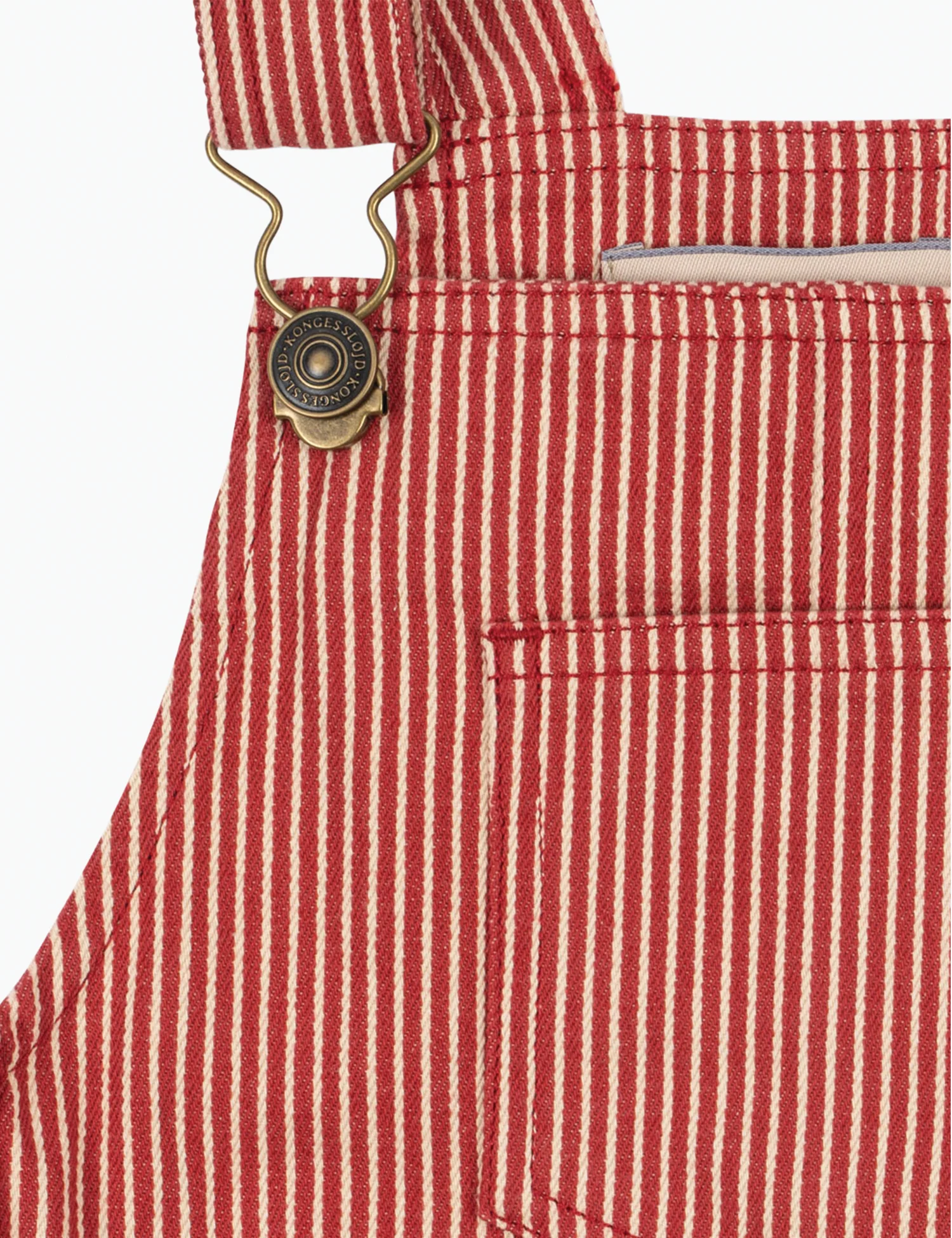 Luc Spencer Overall Dress in Milk Rouge Stripe - Image 4