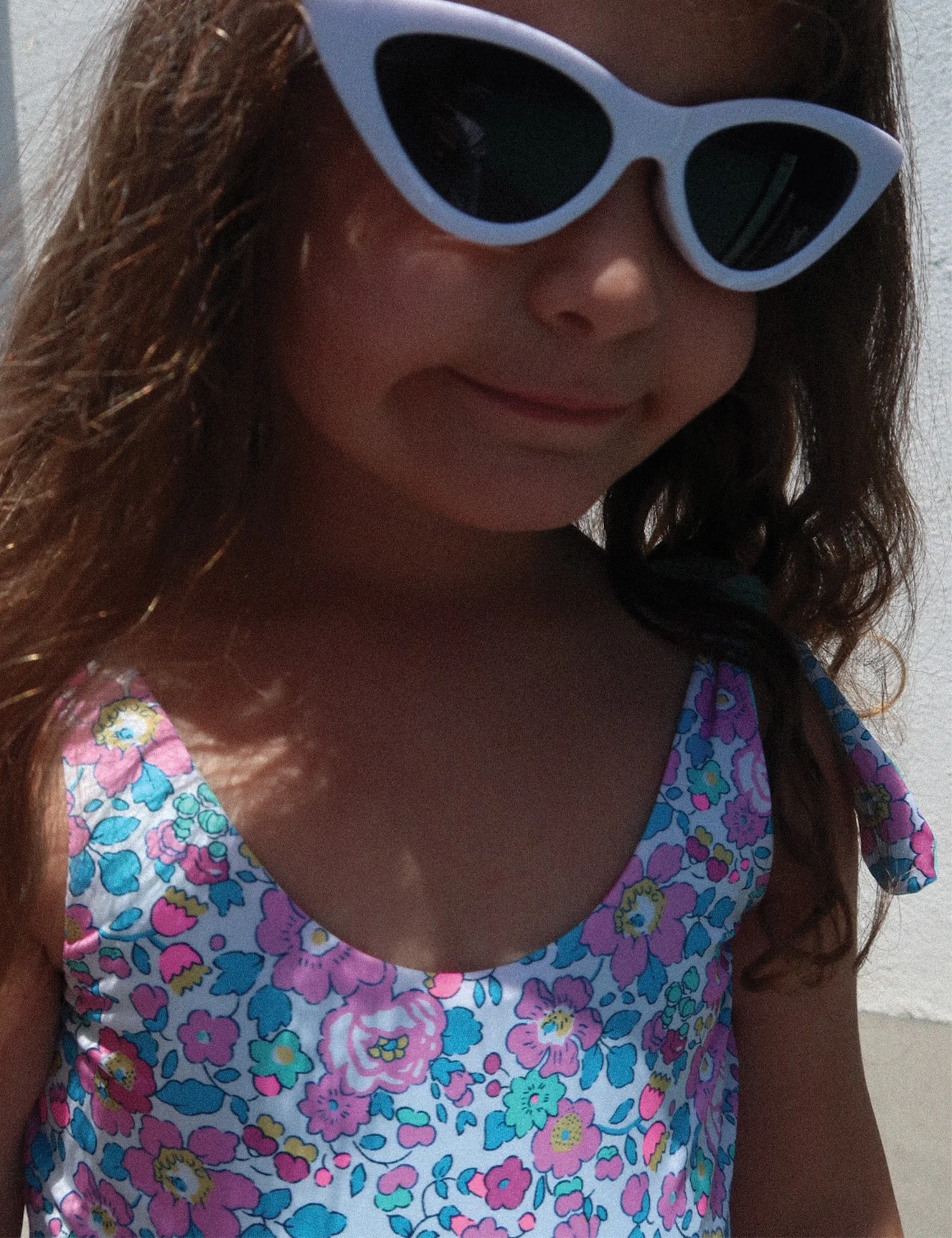 Double Bows Swimsuit in Liberty Betsy Fluo Rosa Azzurro - Image 5