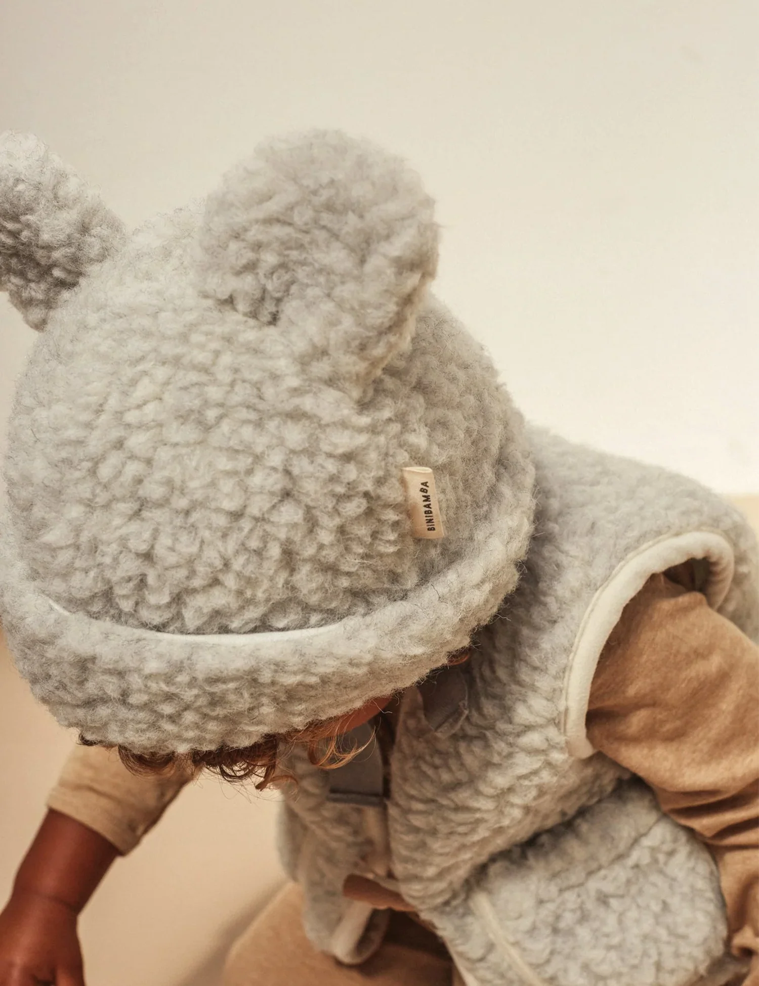 Merino Teddy Hat in Cloud - Image 2
