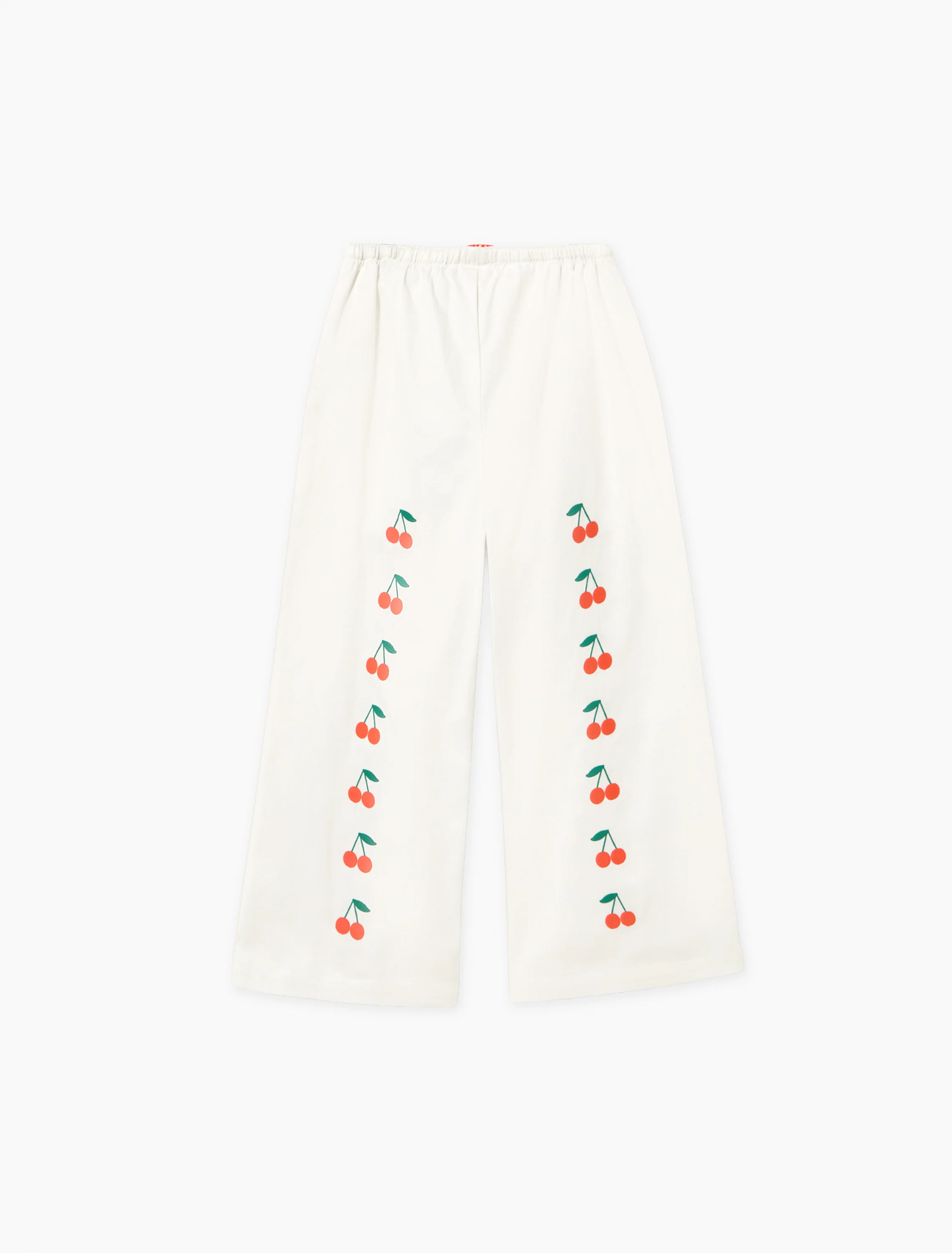 Mini Cherries Twill Pants in Off-White - Image 4